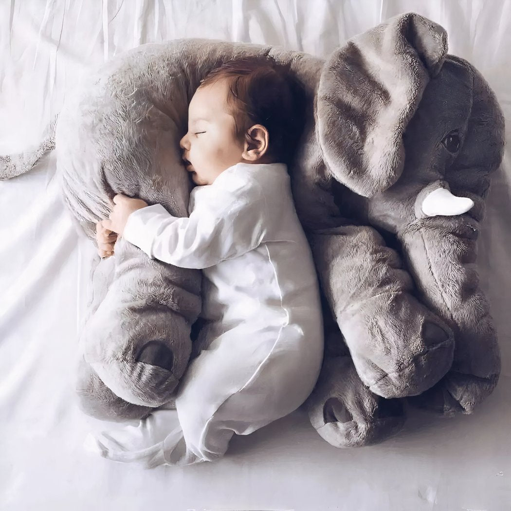 Grijze Pluche Olifant – Zacht, Knuffelbaar & Schattig