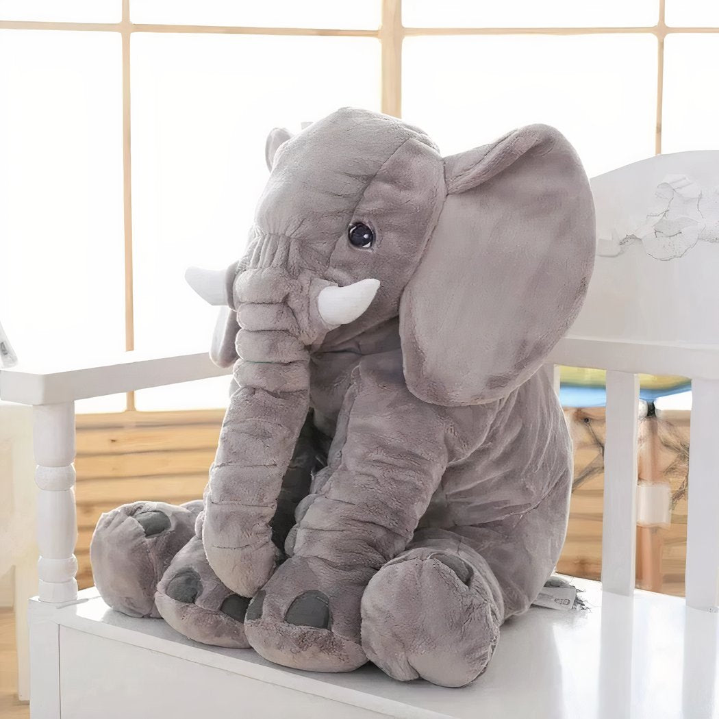 Grijze Pluche Olifant – Zacht, Knuffelbaar & Schattig