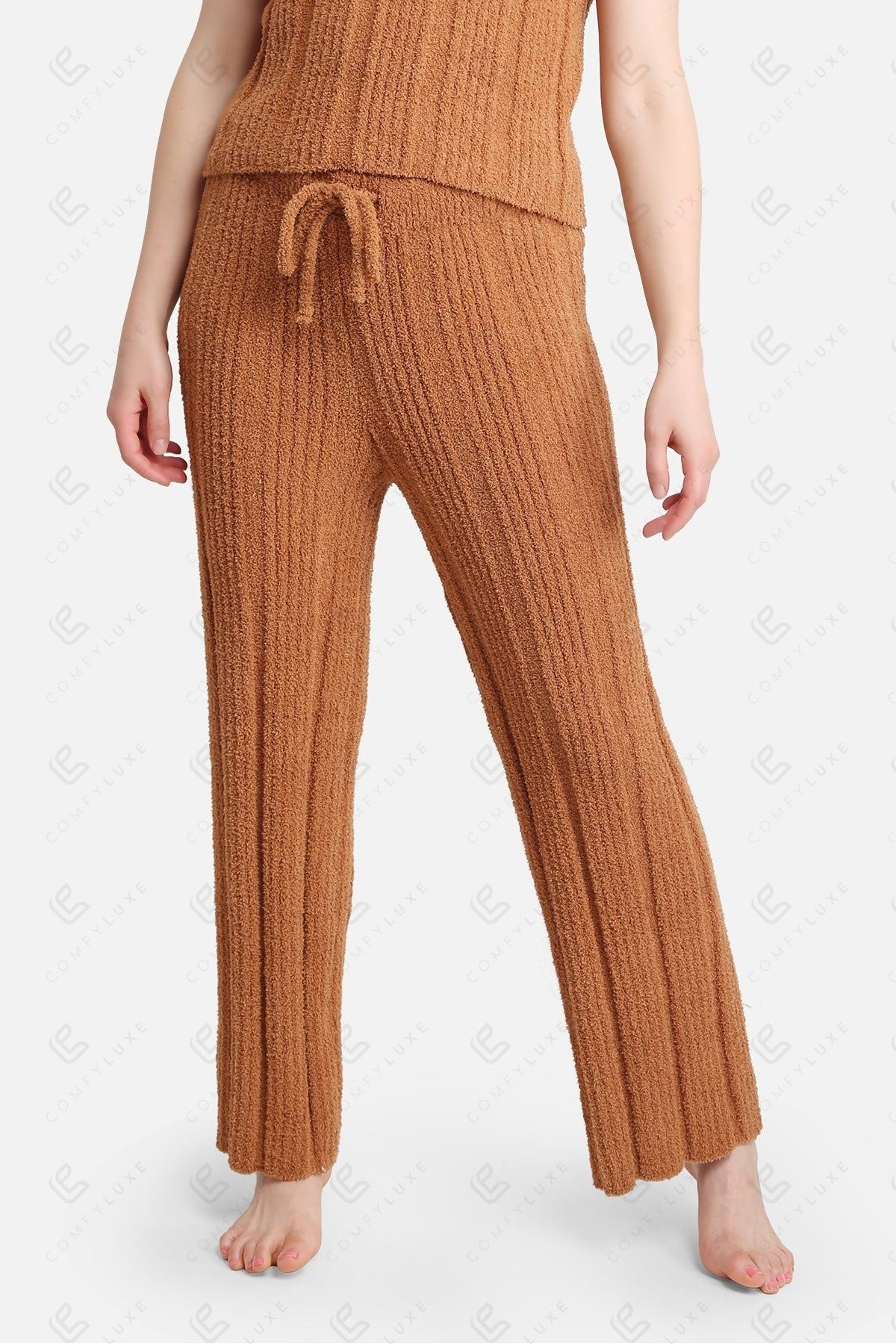 Luxe Geribde Loungebroek met Trekkoord – Zachte Comfort Fit