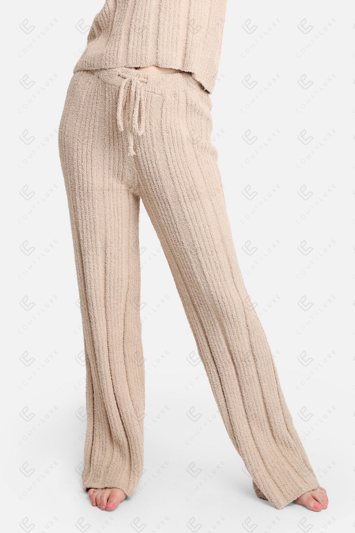 Luxe Geribde Loungebroek met Trekkoord – Zachte Comfort Fit