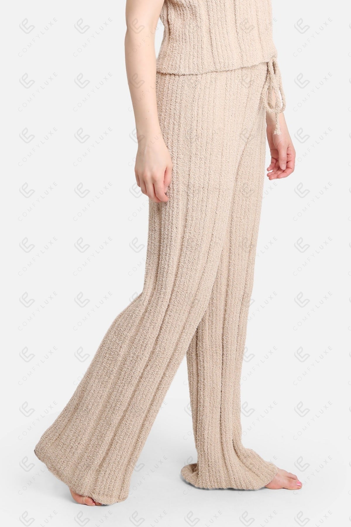Luxe Geribde Loungebroek met Trekkoord – Zachte Comfort Fit