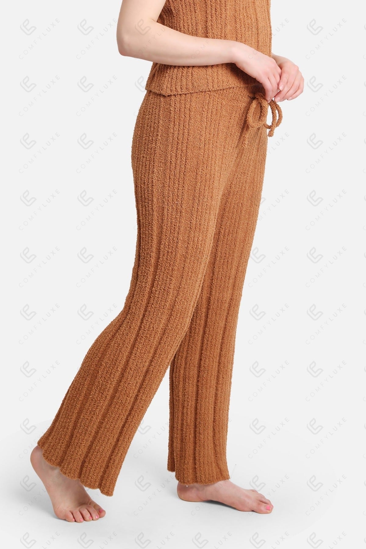 Luxe Geribde Loungebroek met Trekkoord – Zachte Comfort Fit