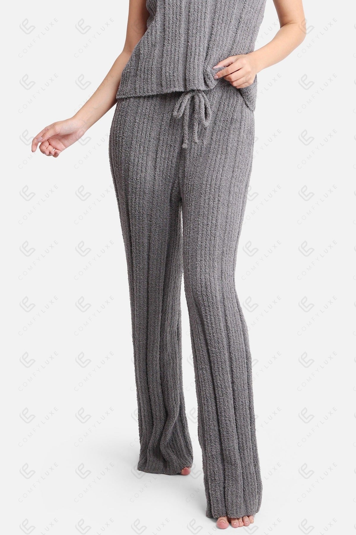 Luxe Geribde Loungebroek met Trekkoord – Zachte Comfort Fit