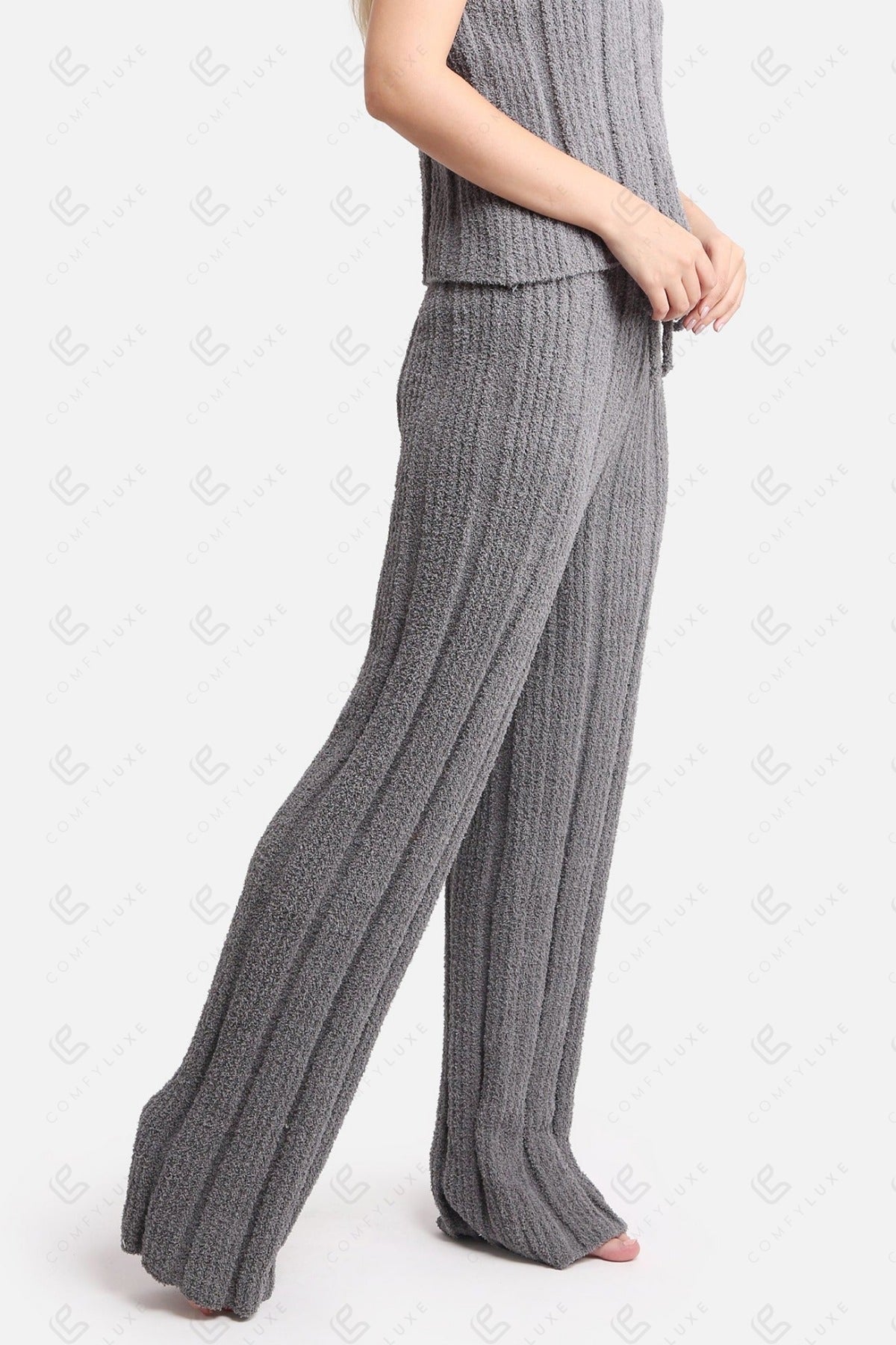 Luxe Geribde Loungebroek met Trekkoord – Zachte Comfort Fit