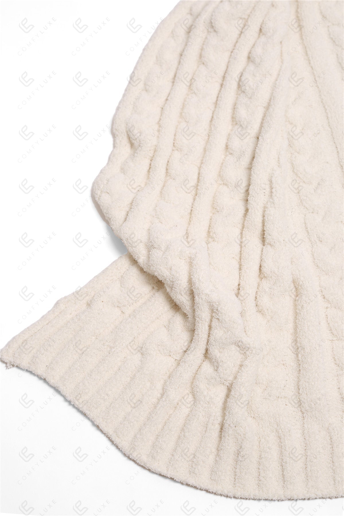 Grofgebreide Luxe Kabel Knit Fleece Deken – Zachte Woonplaid 130x140cm