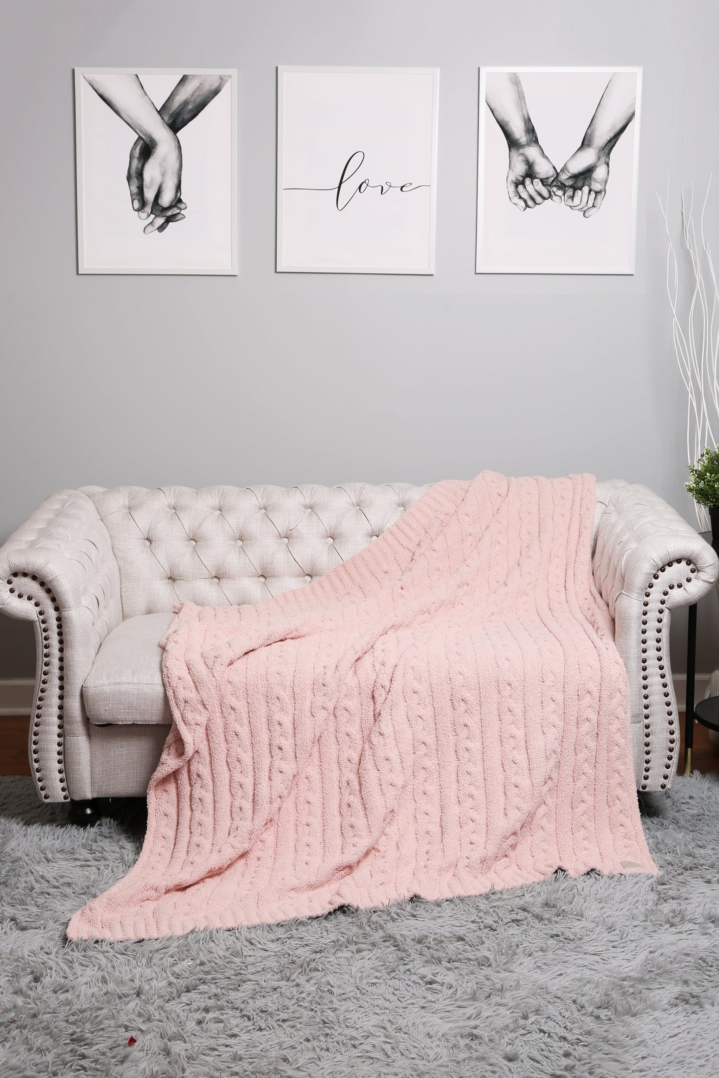 Grofgebreide Luxe Kabel Knit Fleece Deken – Zachte Woonplaid 130x140cm