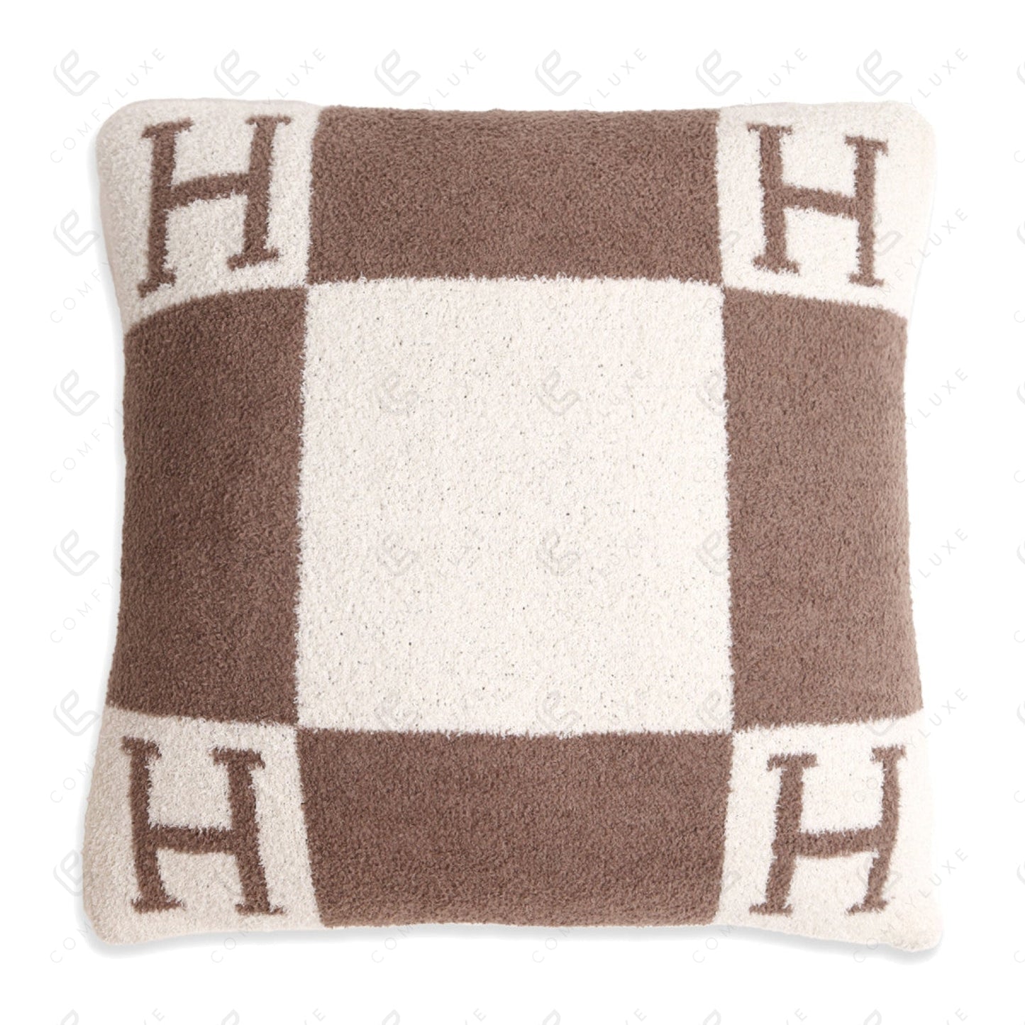 Luxe Kussenhoes met Letter H – Zachte Sierkussenhoes in Moderne Stijl