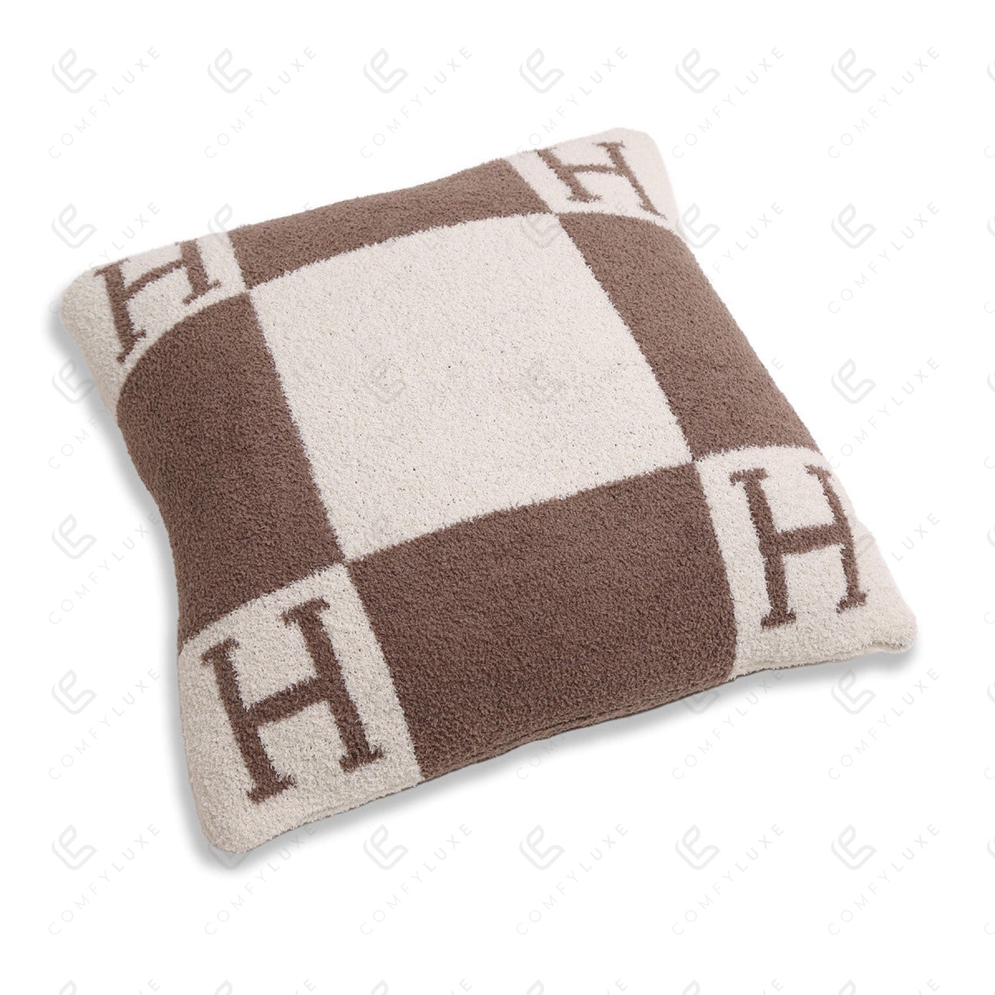 Luxe Kussenhoes met Letter H – Zachte Sierkussenhoes in Moderne Stijl
