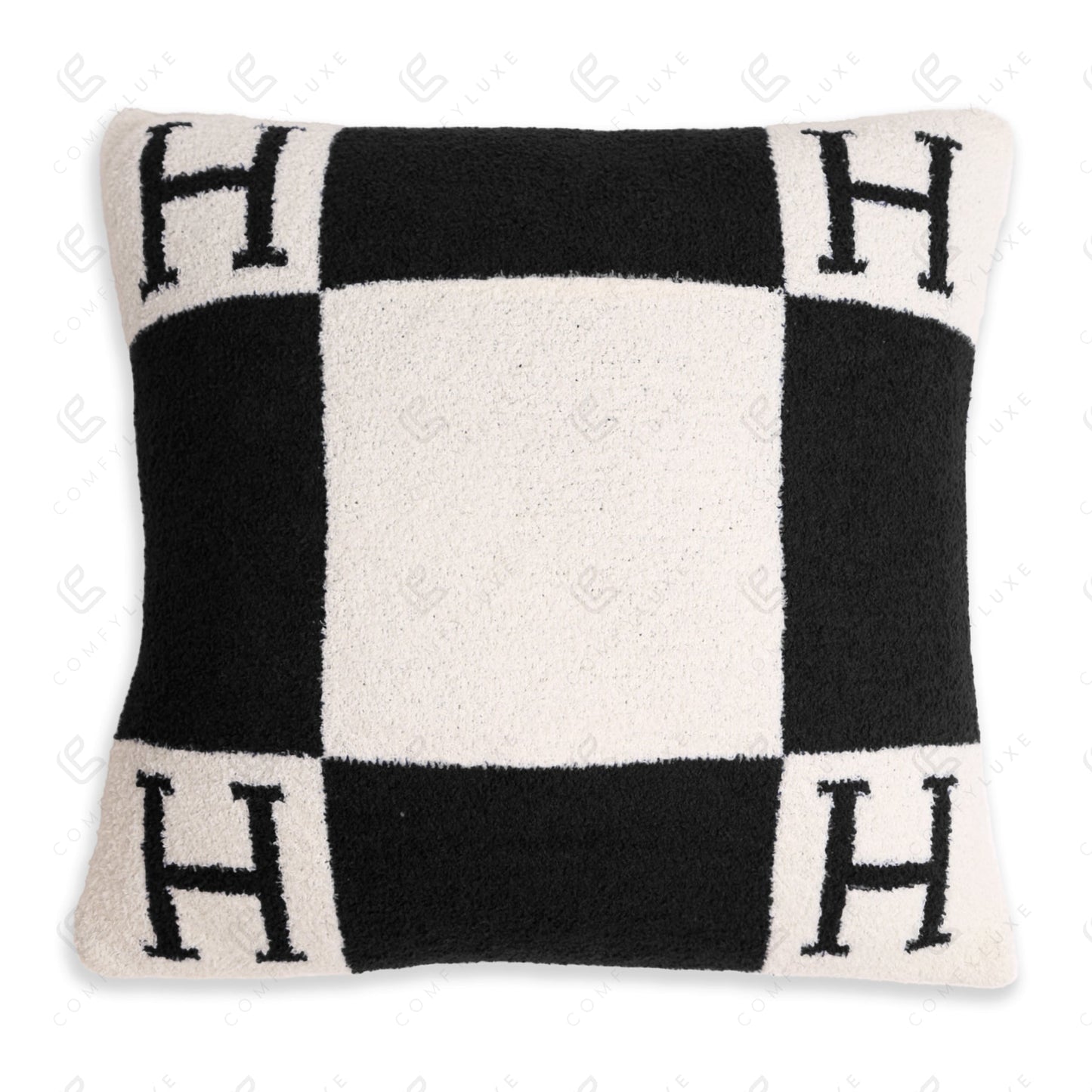 Luxe Kussenhoes met Letter H – Zachte Sierkussenhoes in Moderne Stijl