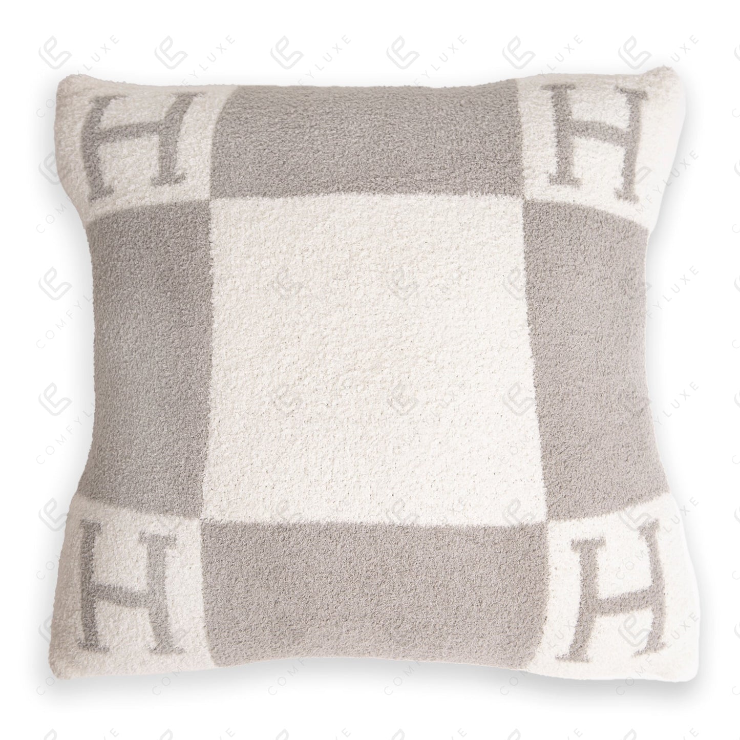 Luxe Kussenhoes met Letter H – Zachte Sierkussenhoes in Moderne Stijl