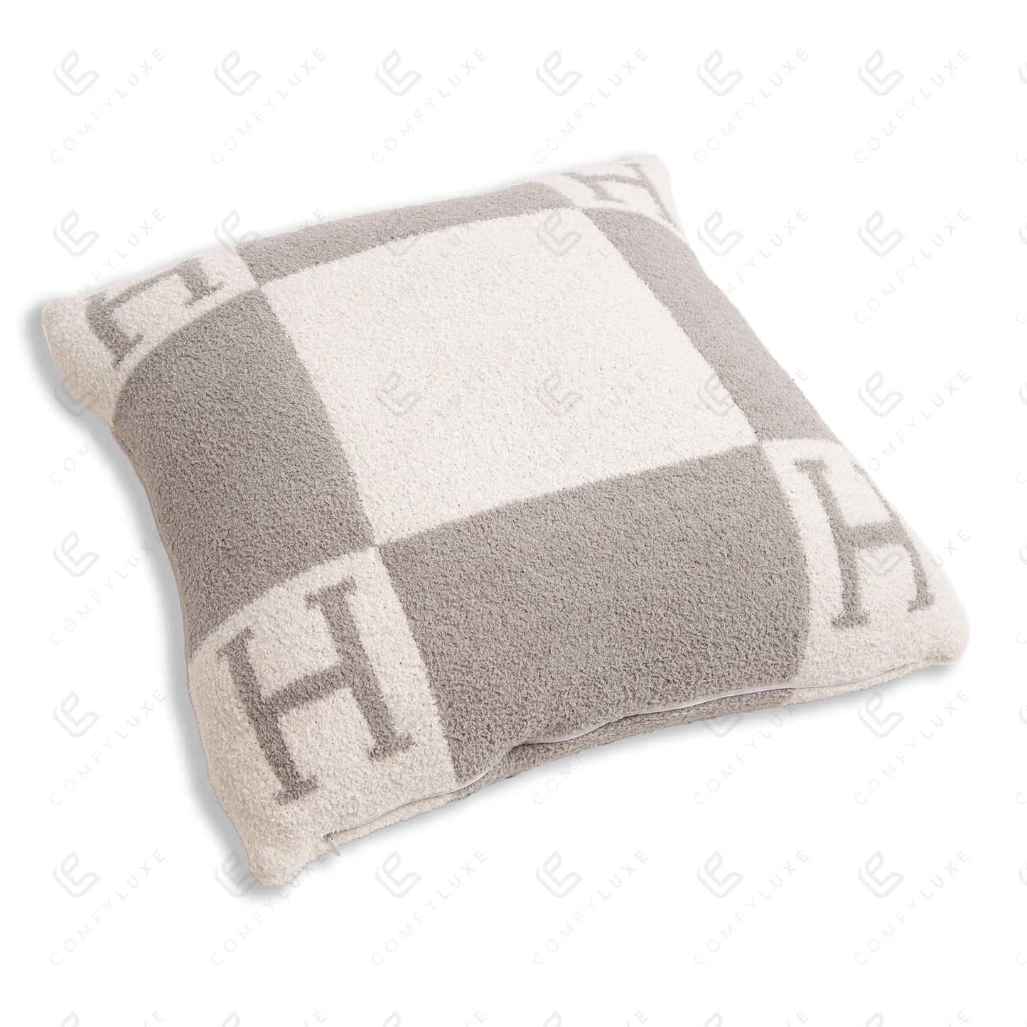 Luxe Kussenhoes met Letter H – Zachte Sierkussenhoes in Moderne Stijl