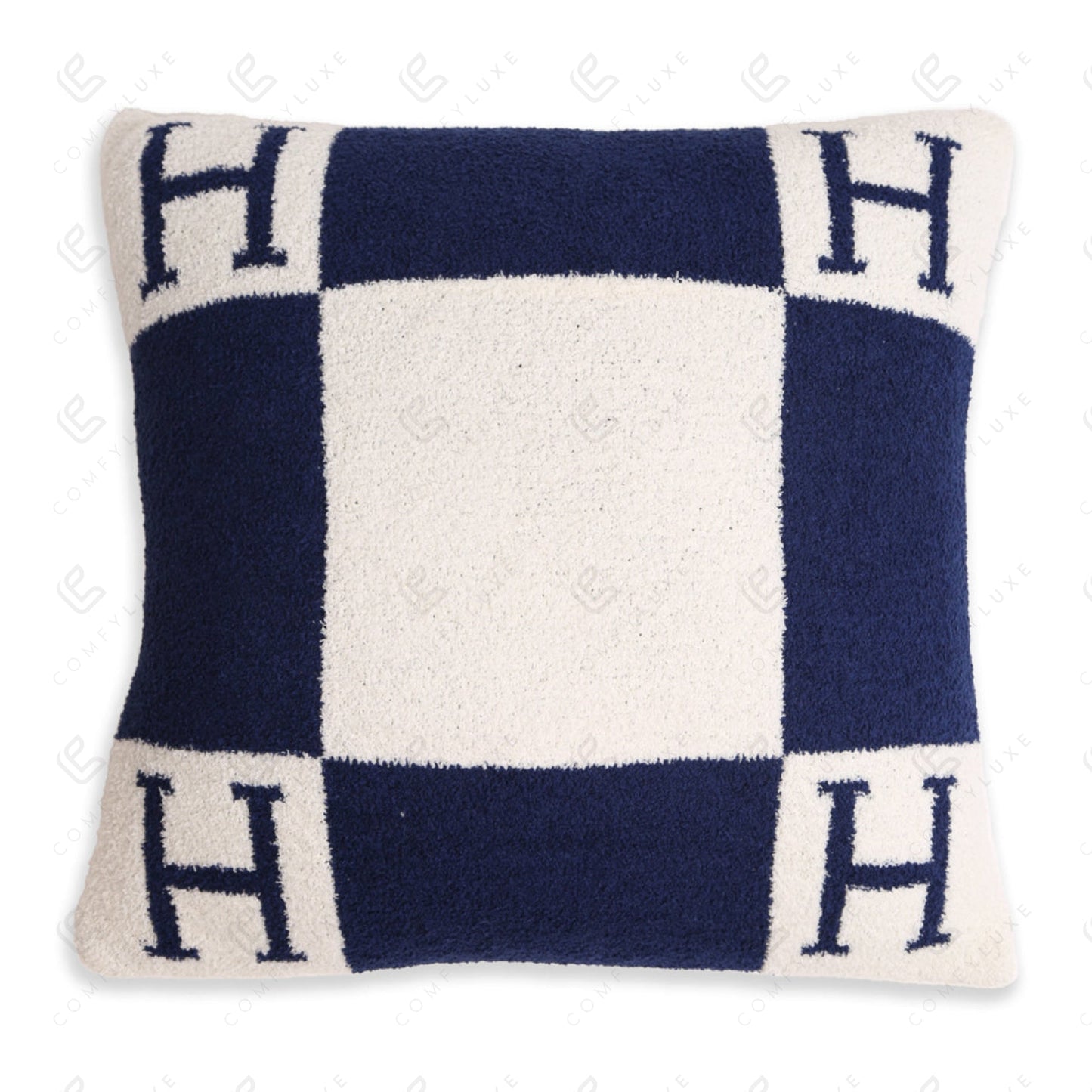 Luxe Kussenhoes met Letter H – Zachte Sierkussenhoes in Moderne Stijl