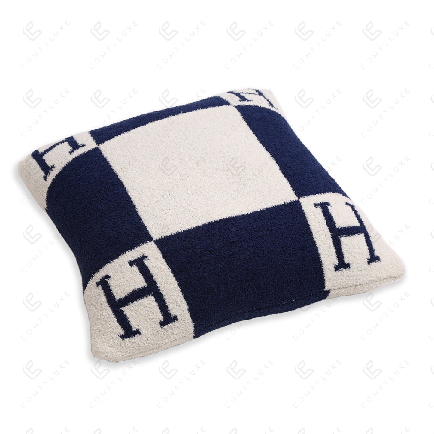 Luxe Kussenhoes met Letter H – Zachte Sierkussenhoes in Moderne Stijl