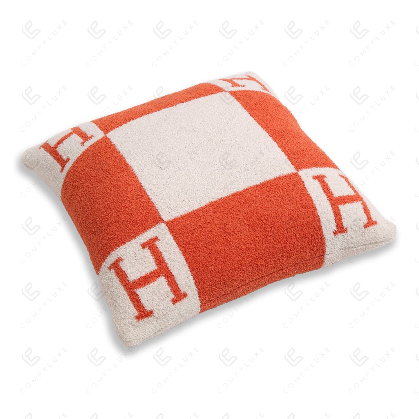 Luxe Kussenhoes met Letter H – Zachte Sierkussenhoes in Moderne Stijl
