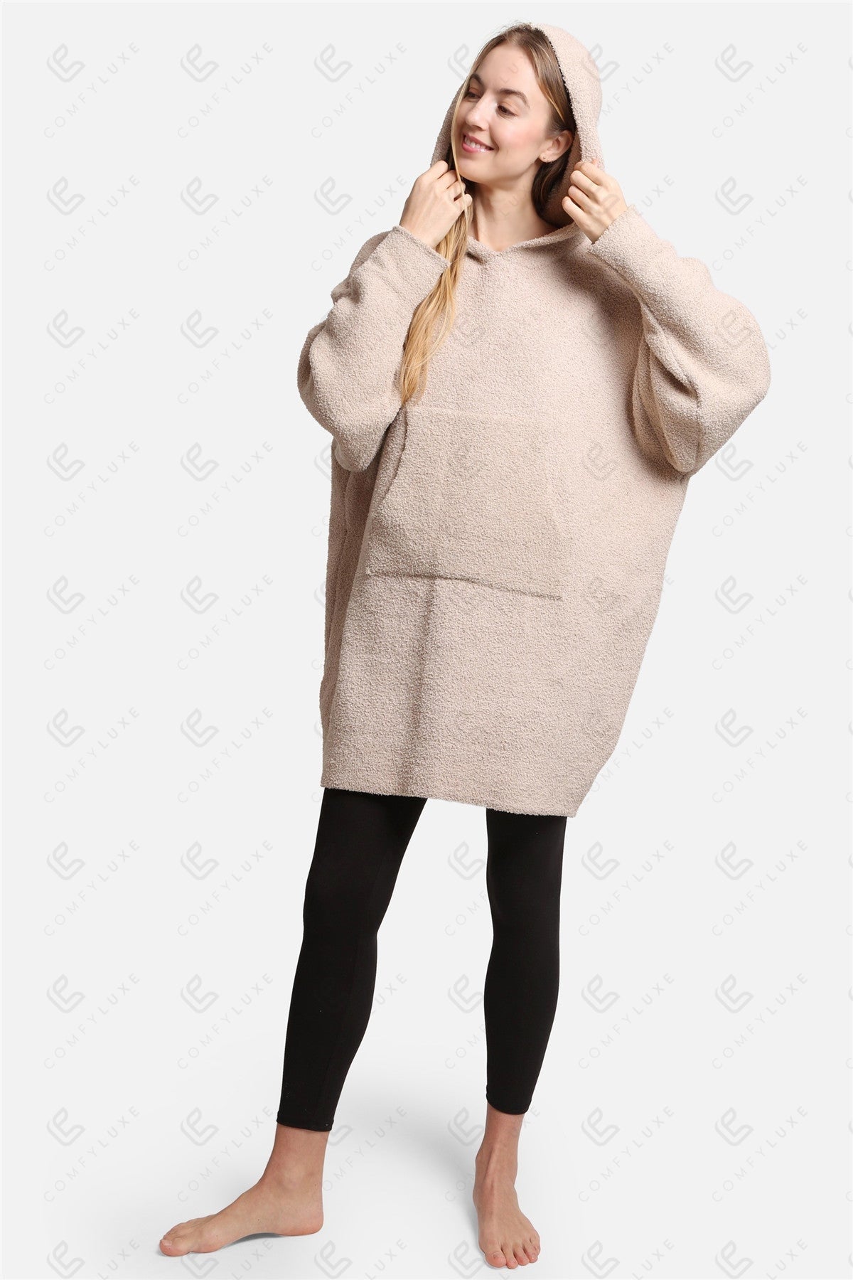 Oversized Dames Hoodie Deken – Zachte Wearable Blanket met Capuchon & Zak