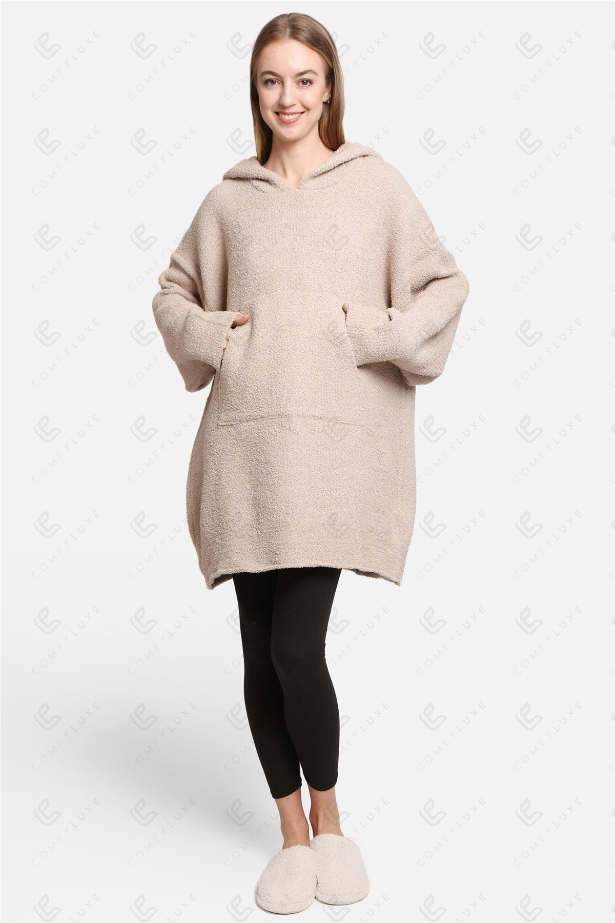 Oversized Dames Hoodie Deken – Zachte Wearable Blanket met Capuchon & Zak