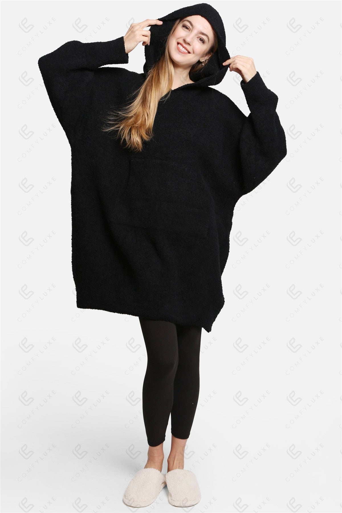 Oversized Dames Hoodie Deken – Zachte Wearable Blanket met Capuchon & Zak