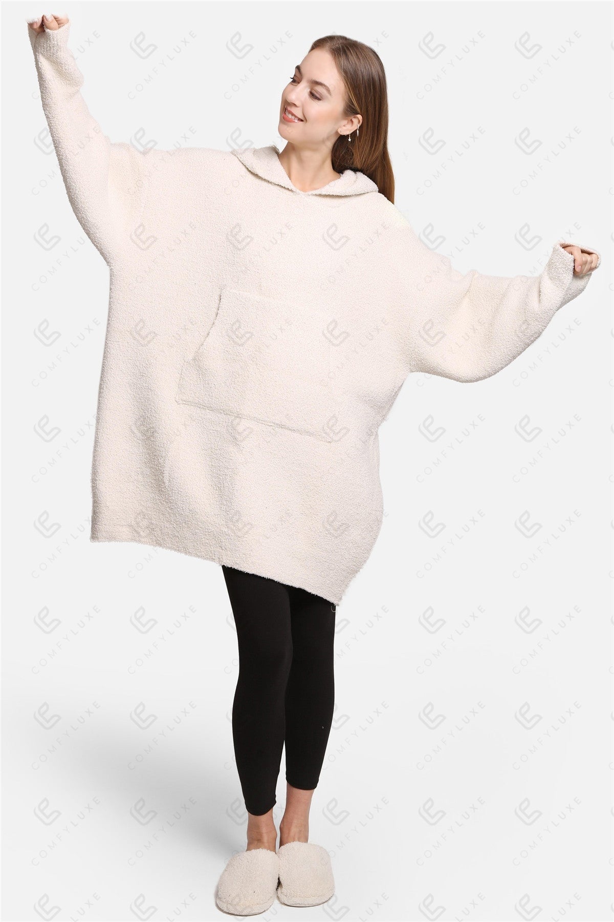 Oversized Dames Hoodie Deken – Zachte Wearable Blanket met Capuchon & Zak