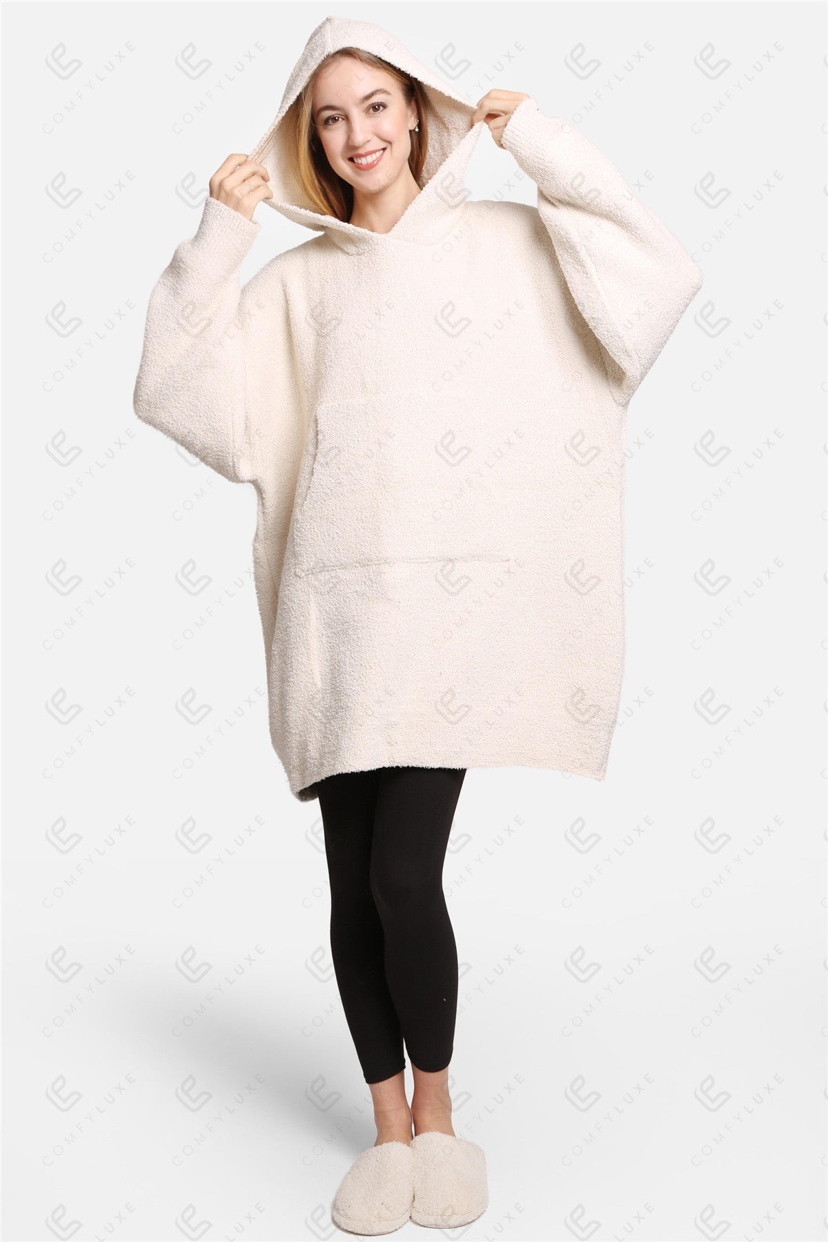 Oversized Dames Hoodie Deken – Zachte Wearable Blanket met Capuchon & Zak