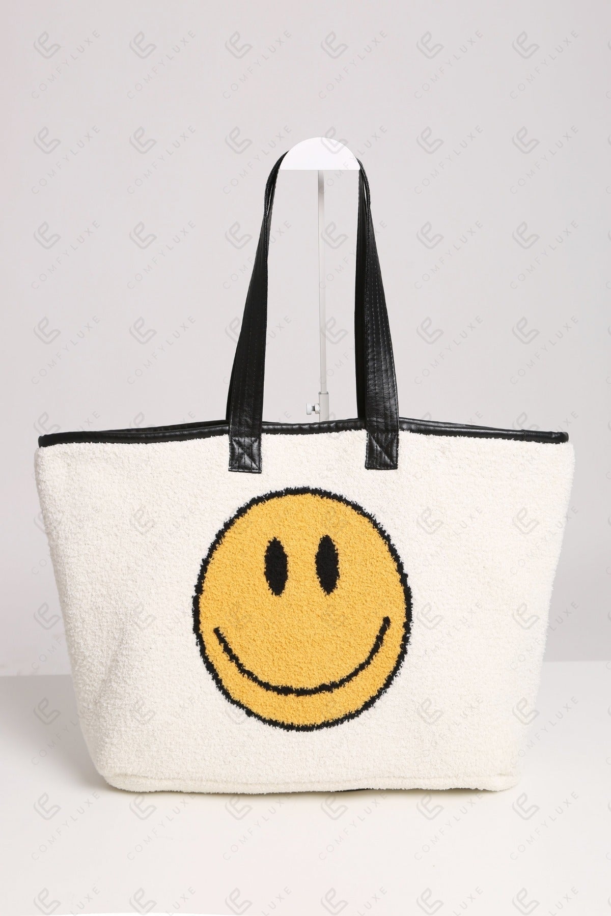 Happy Face Tote Bag – Ruime en Zachte Draagtas met Smiley Print