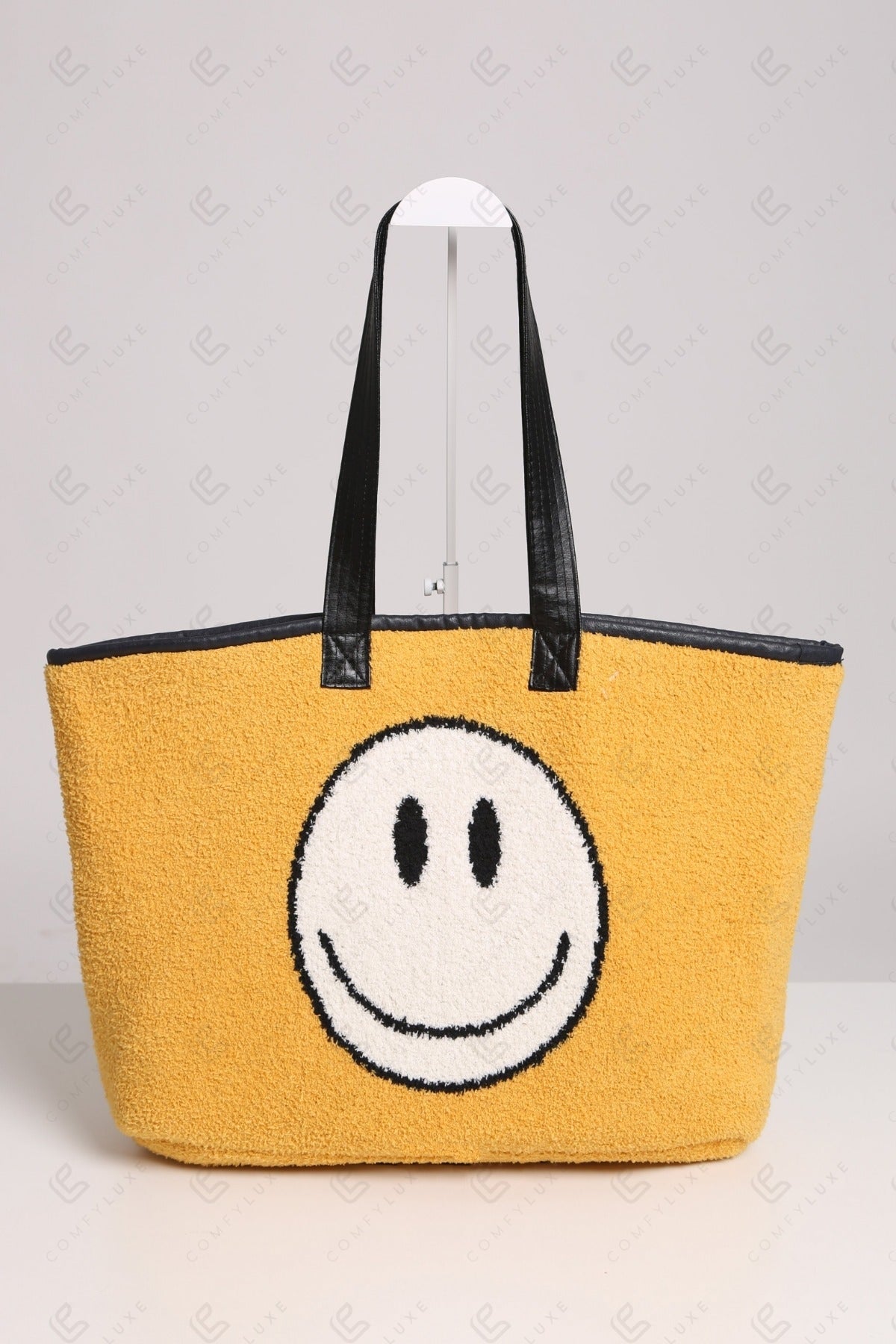 Happy Face Tote Bag – Ruime en Zachte Draagtas met Smiley Print