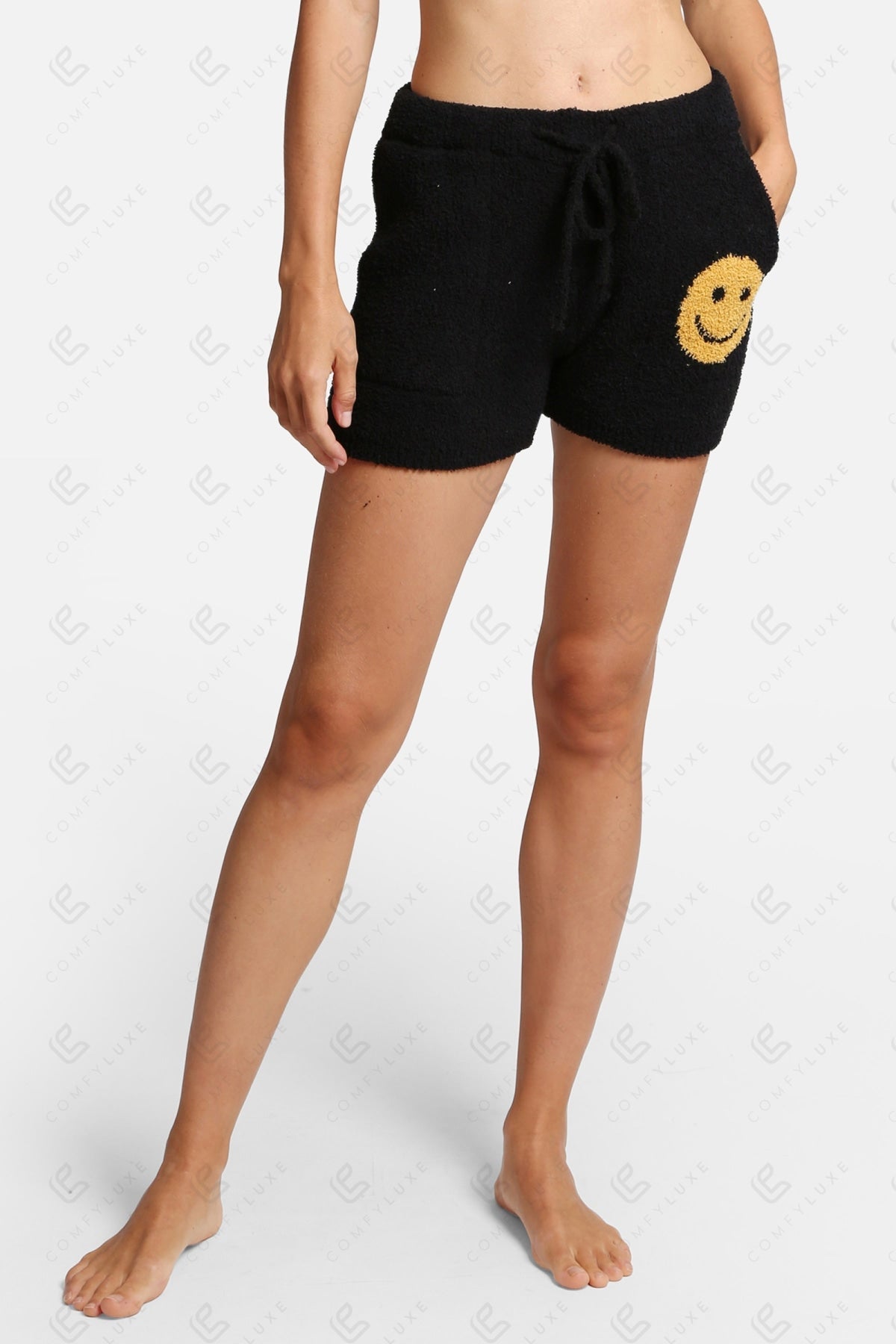 Smiley Lounge Shorts Dames – Zachte Shorts met Zakken & Trekkoord