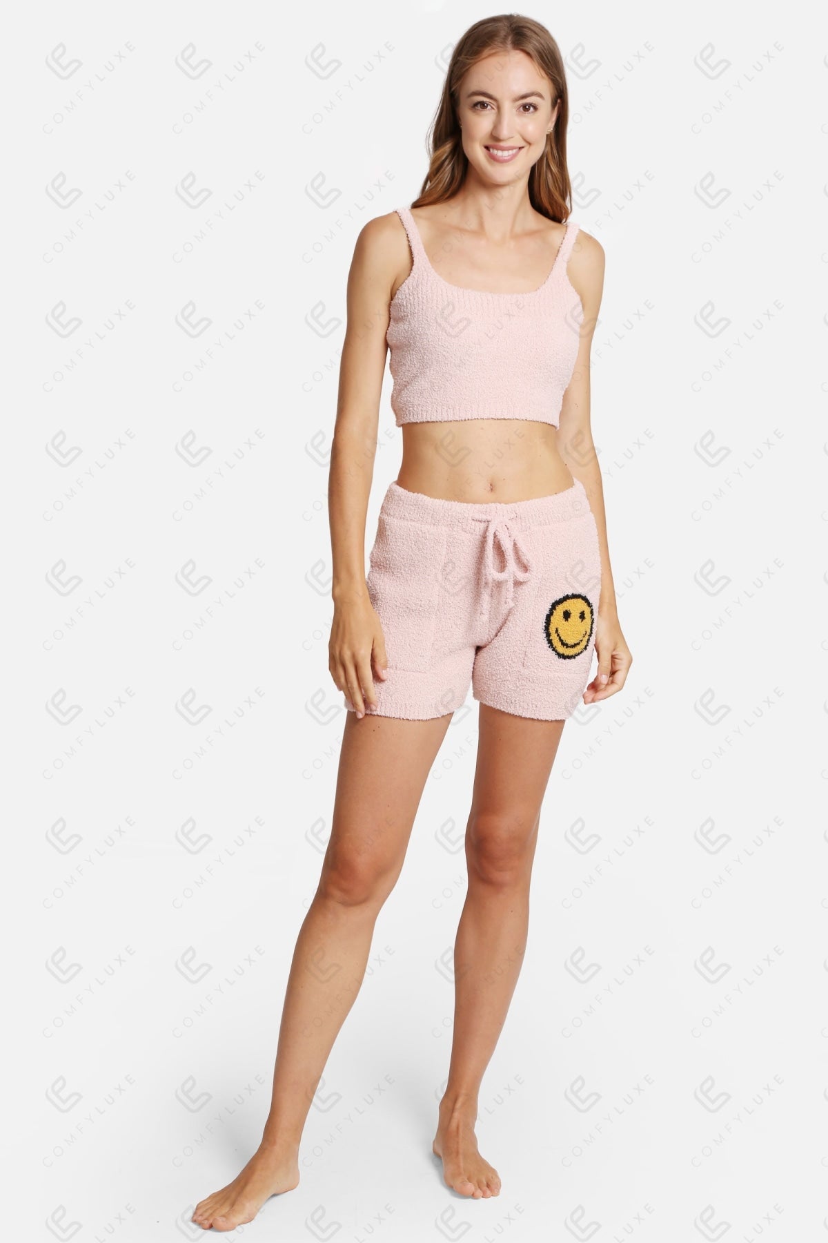 Smiley Lounge Shorts Dames – Zachte Shorts met Zakken & Trekkoord