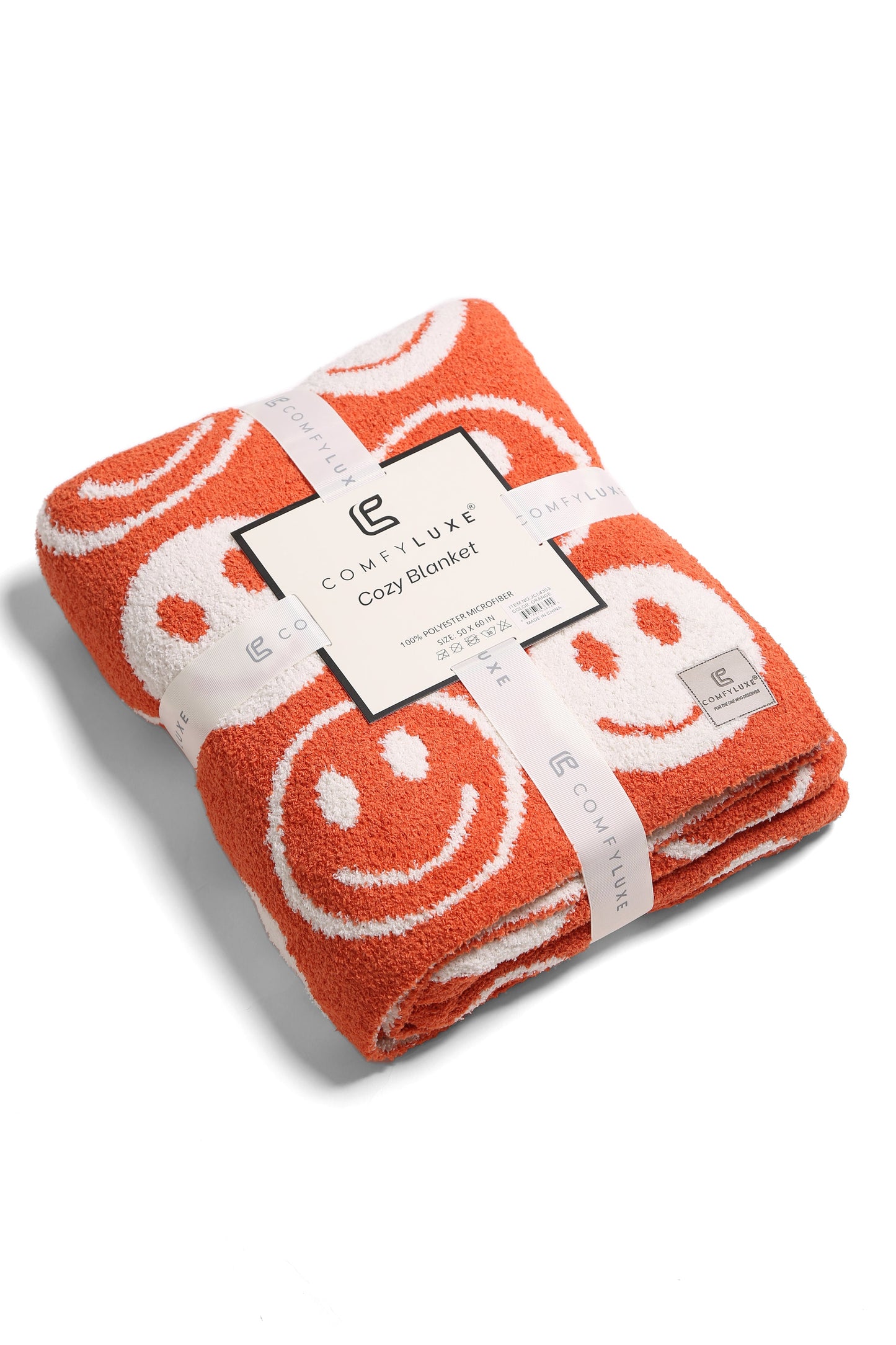 Mini Happy Face Luxe Fleece Deken – Zachte Woonplaid 130×150cm