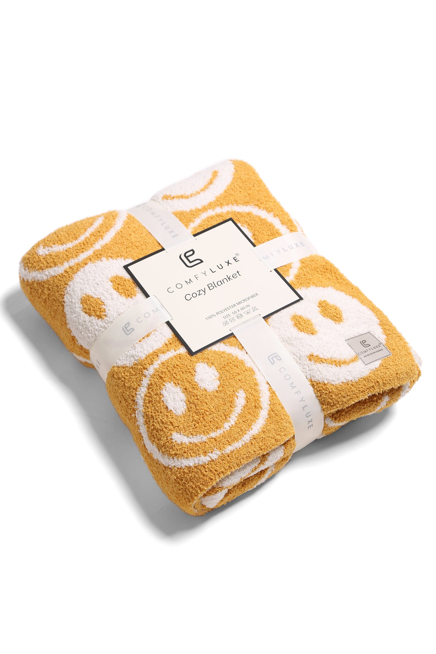 Mini Happy Face Luxe Fleece Deken – Zachte Woonplaid 130×150cm