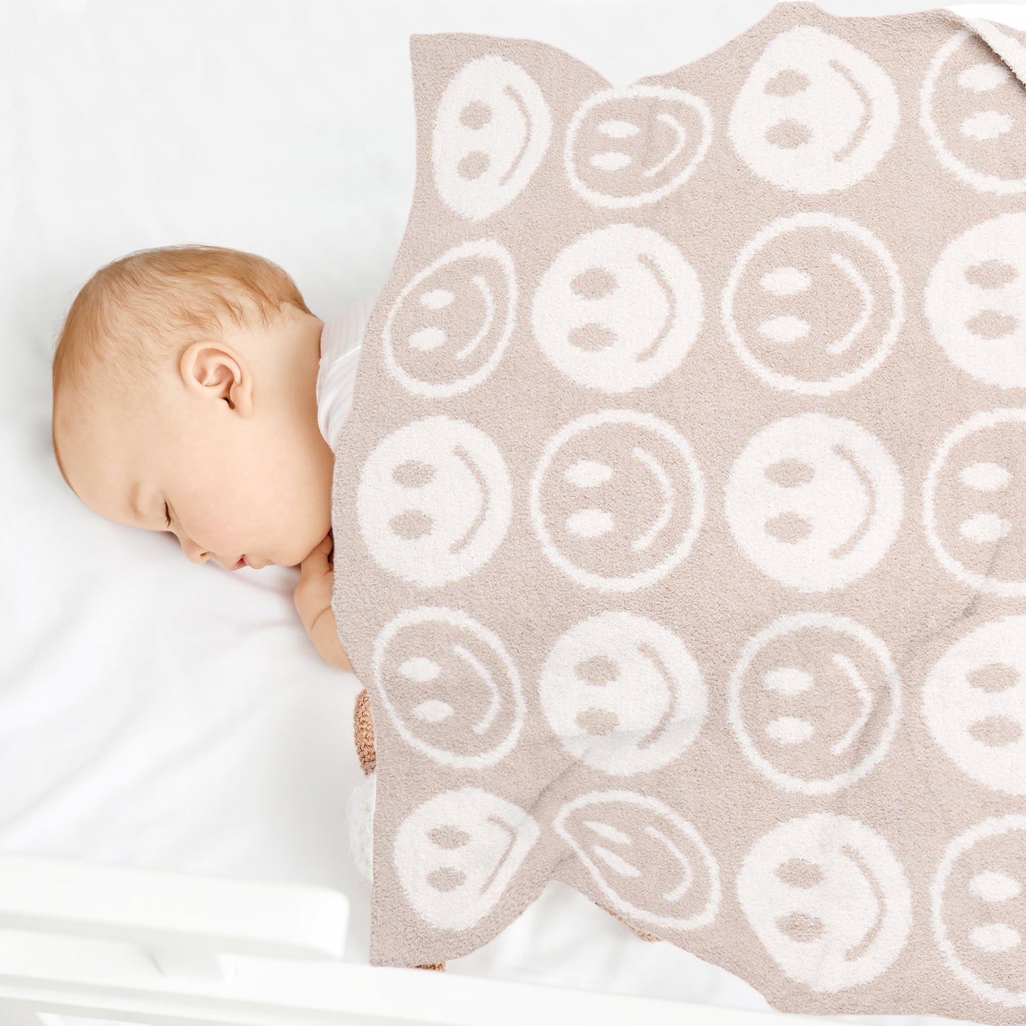 Kinder Deken met Smiley Patroon – Zachte Luxe Fleece Plaid (29"x35")