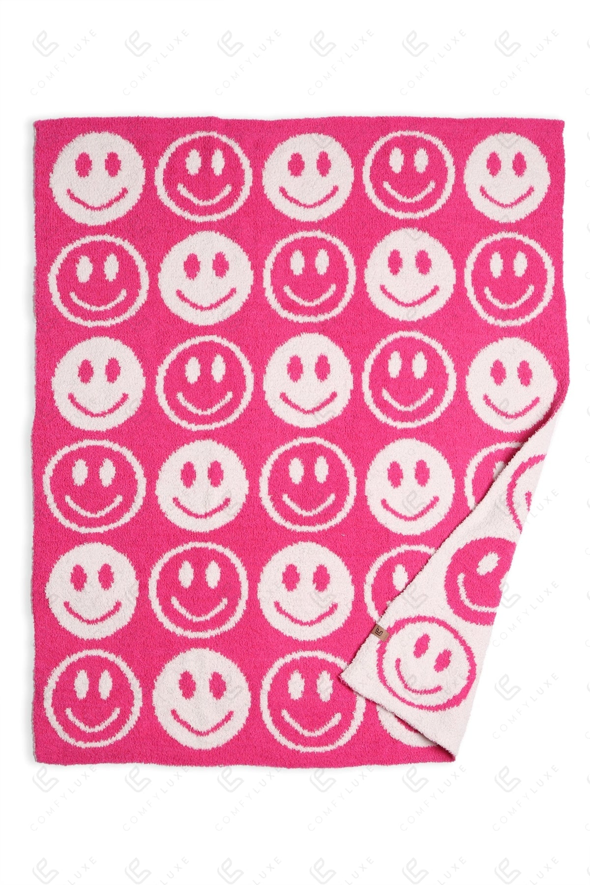 Kinder Deken met Smiley Patroon – Zachte Luxe Fleece Plaid (29"x35")
