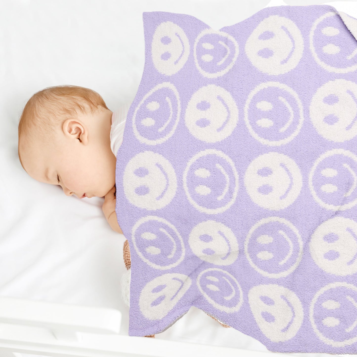 Kinder Deken met Smiley Patroon – Zachte Luxe Fleece Plaid (29"x35")