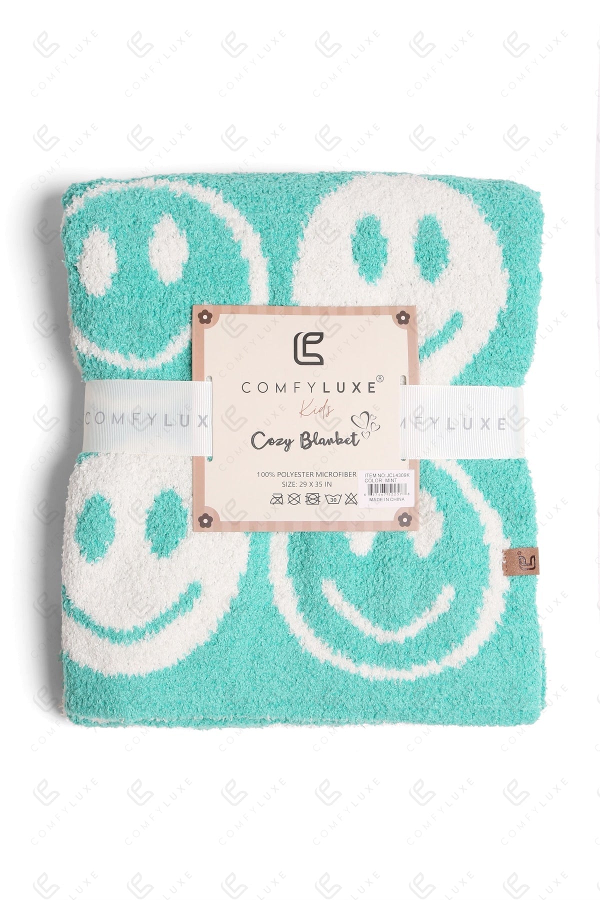 Kinder Deken met Smiley Patroon – Zachte Luxe Fleece Plaid (29"x35")