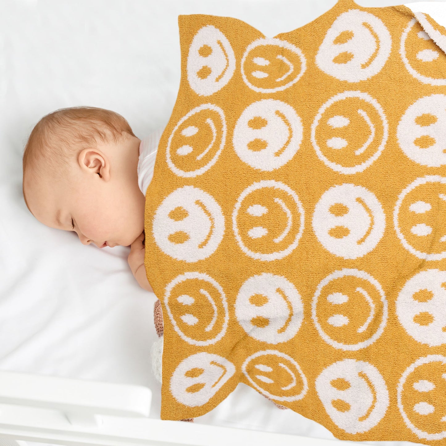 Kinder Deken met Smiley Patroon – Zachte Luxe Fleece Plaid (29"x35")