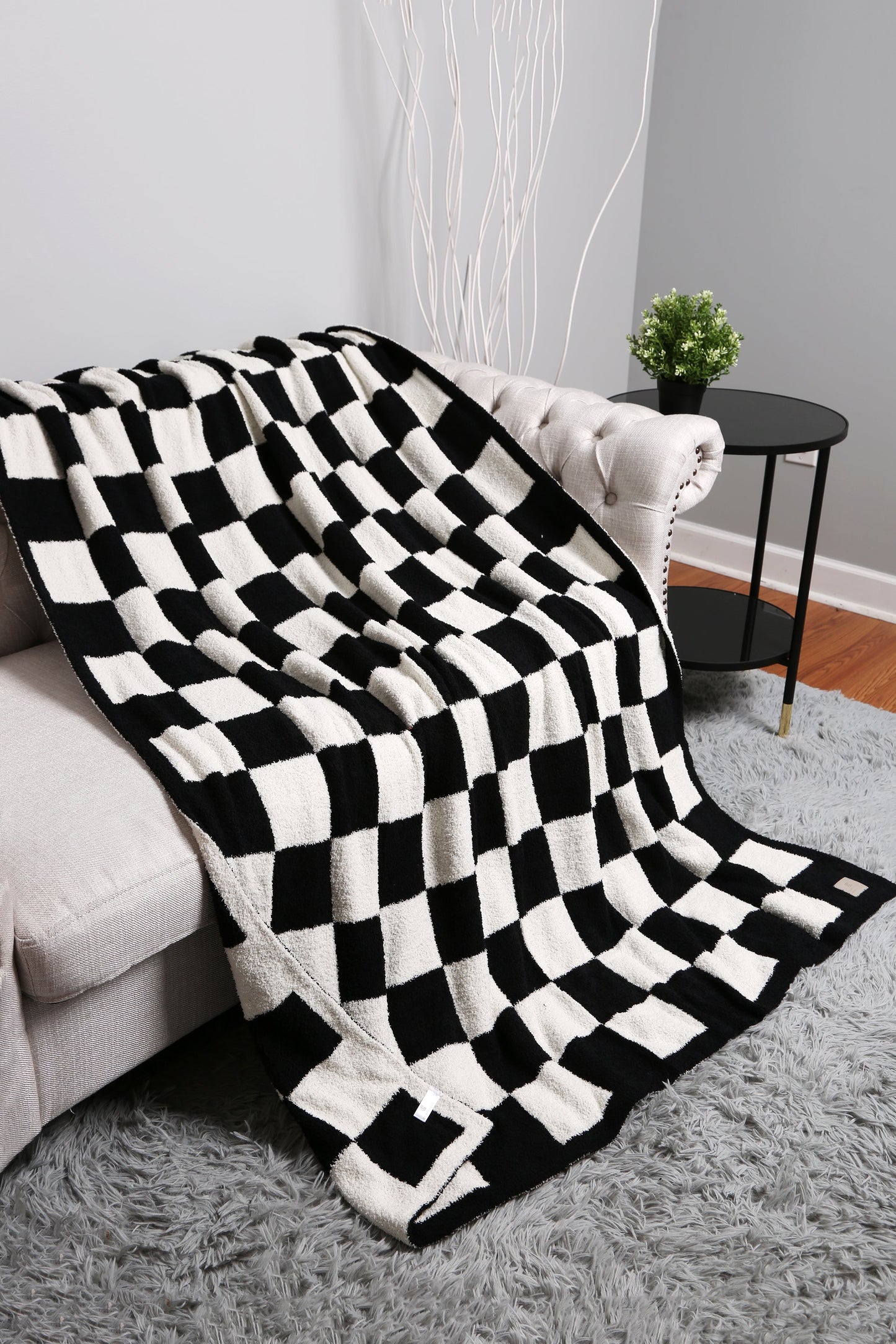 Geruite Luxe Fleece Deken – Zachte Checkered Throw voor Bank & Bed