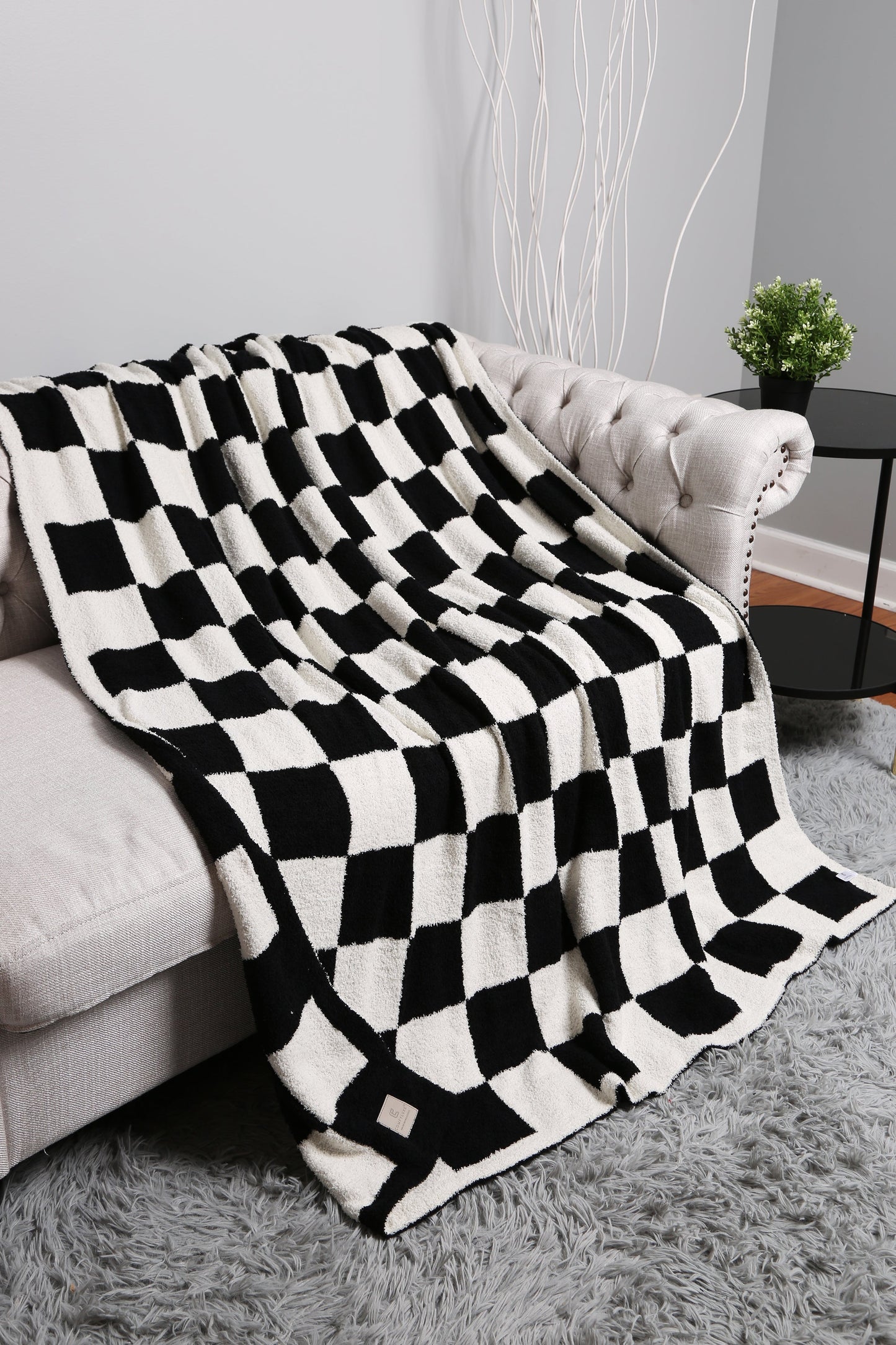 Geruite Luxe Fleece Deken – Zachte Checkered Throw voor Bank & Bed