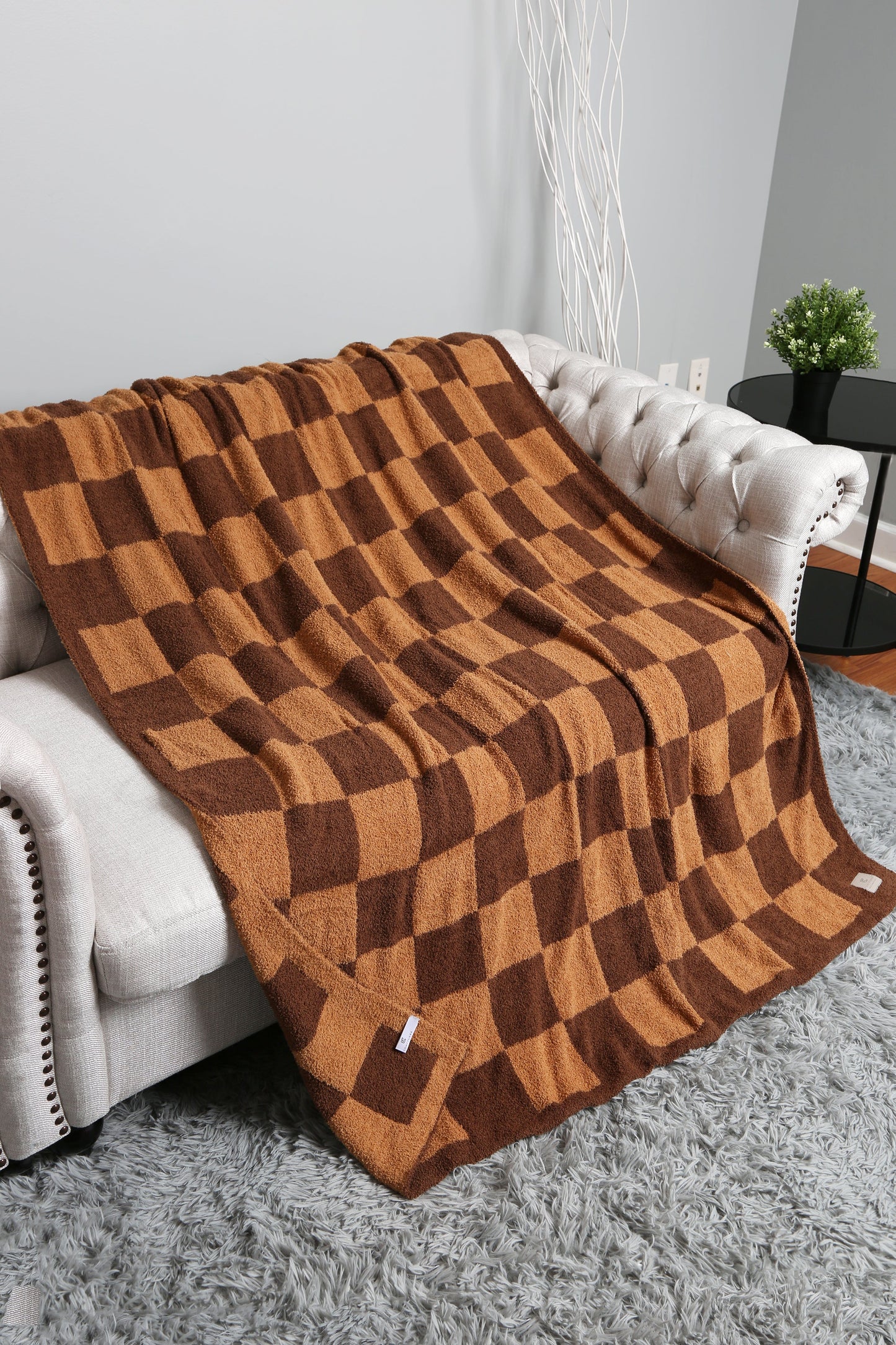Geruite Luxe Fleece Deken – Zachte Checkered Throw voor Bank & Bed