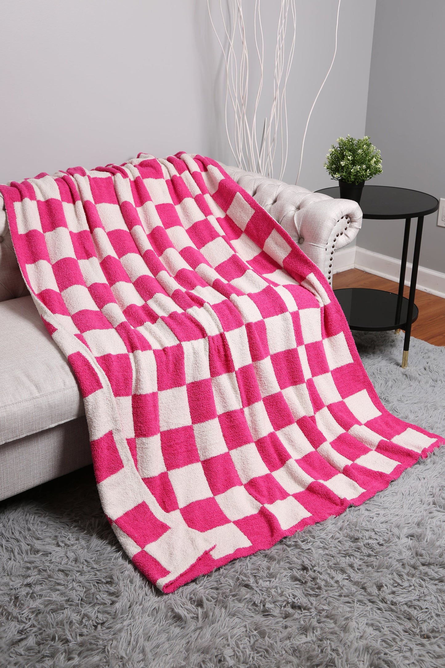 Geruite Luxe Fleece Deken – Zachte Checkered Throw voor Bank & Bed