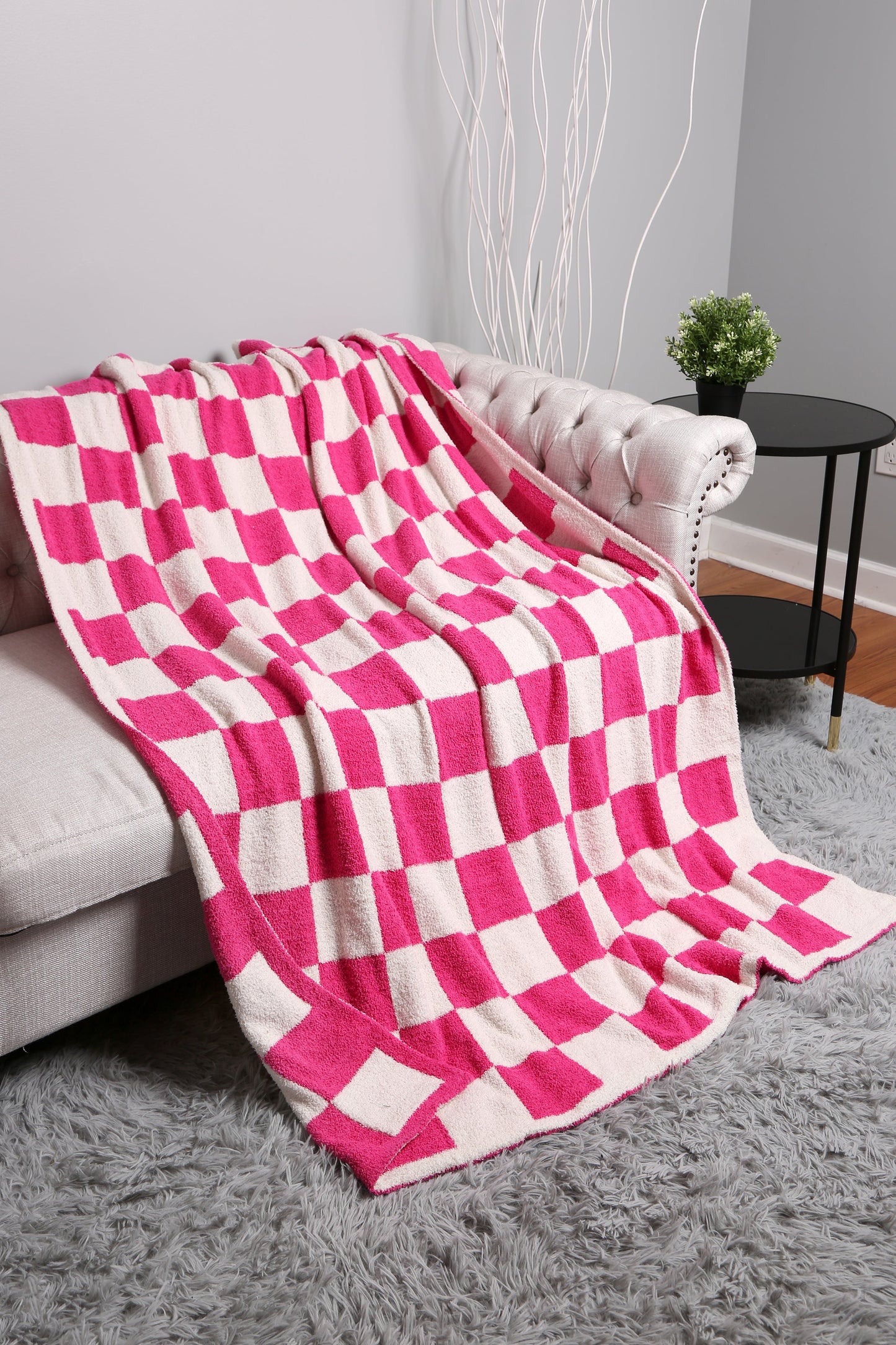 Geruite Luxe Fleece Deken – Zachte Checkered Throw voor Bank & Bed