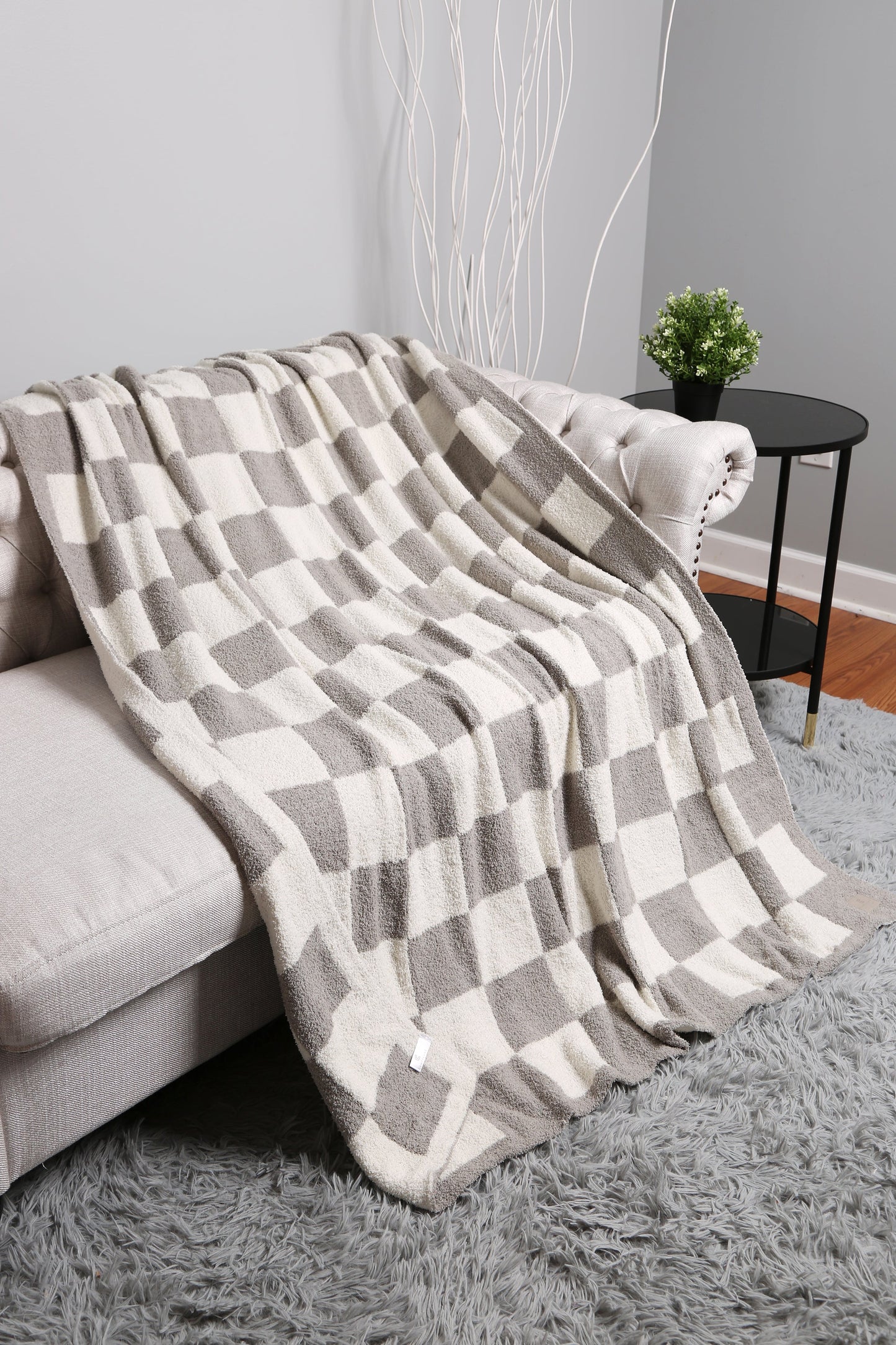 Geruite Luxe Fleece Deken – Zachte Checkered Throw voor Bank & Bed