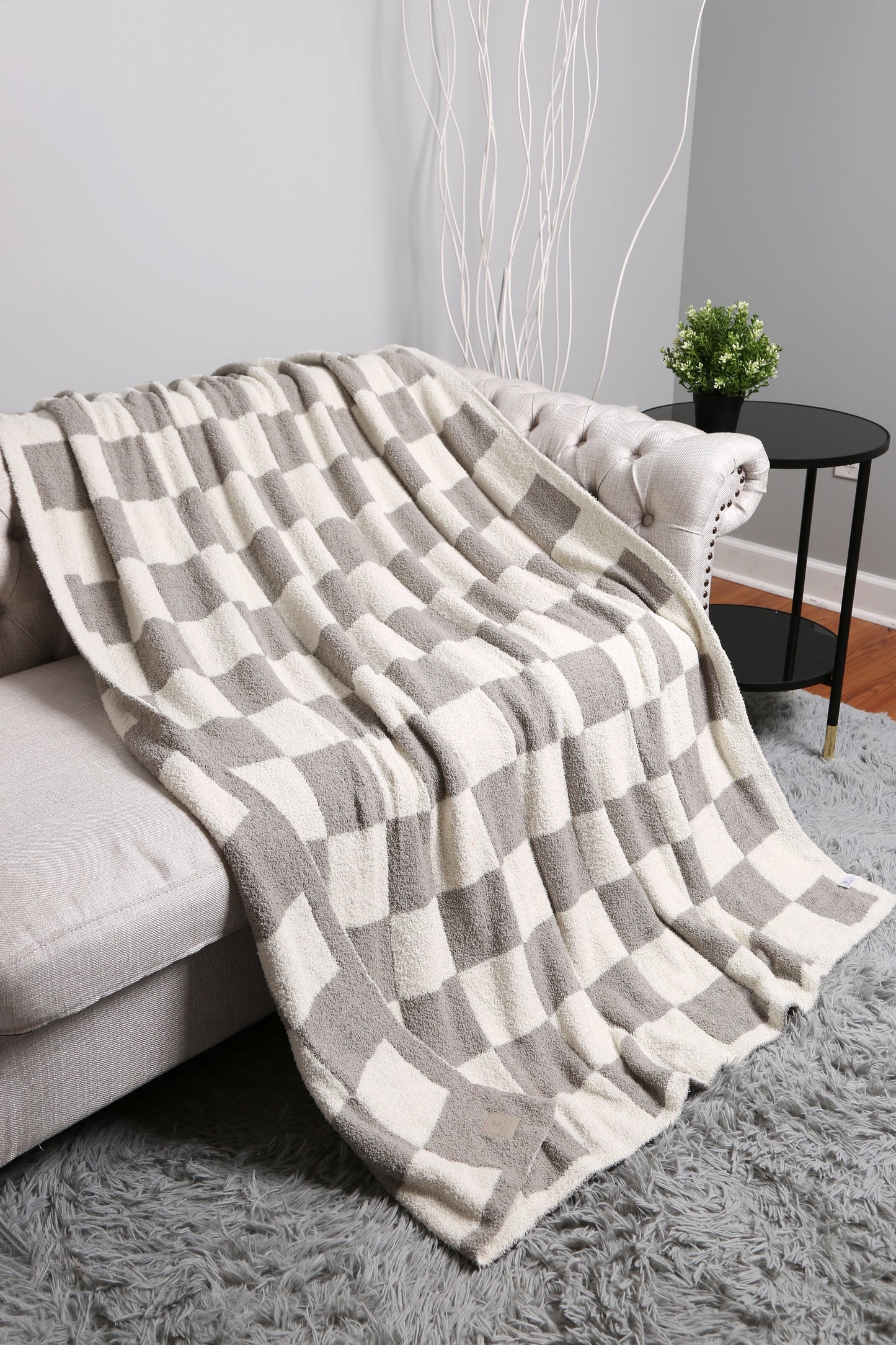 Geruite Luxe Fleece Deken – Zachte Checkered Throw voor Bank & Bed