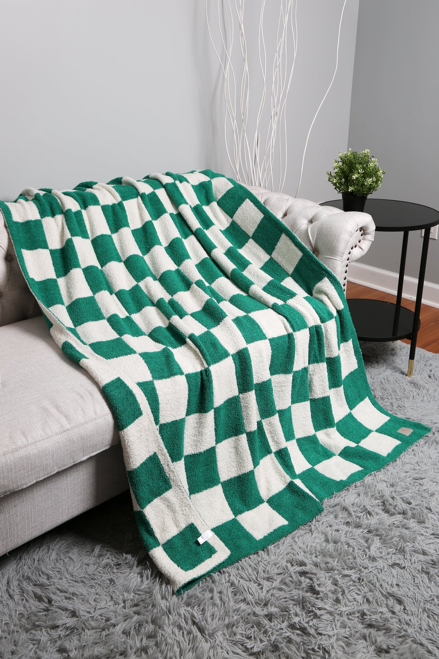 Geruite Luxe Fleece Deken – Zachte Checkered Throw voor Bank & Bed