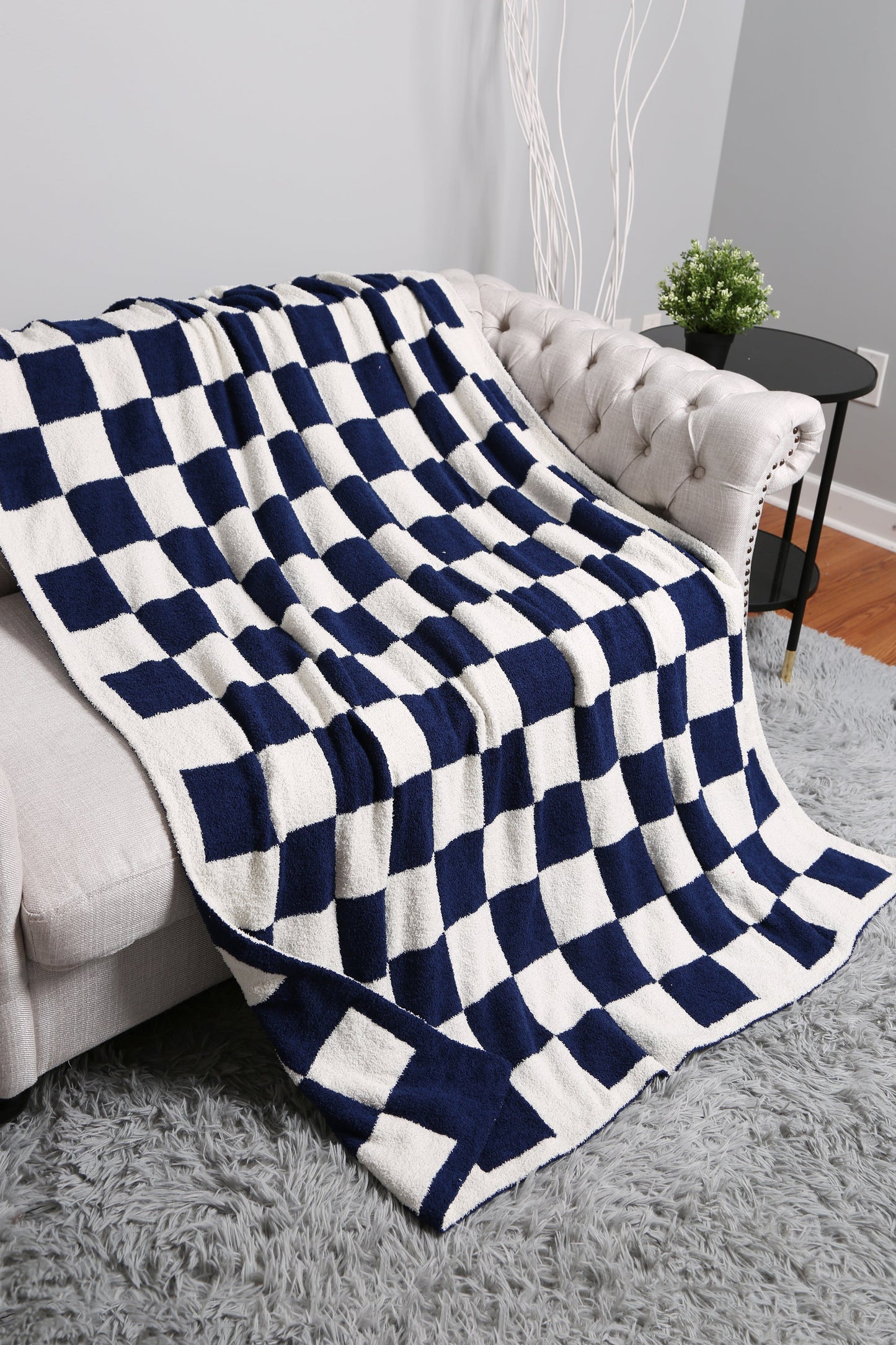Geruite Luxe Fleece Deken – Zachte Checkered Throw voor Bank & Bed