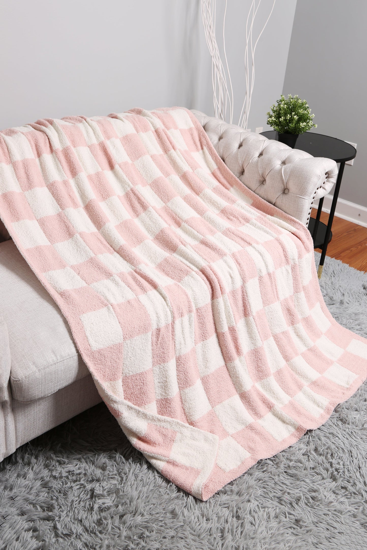 Geruite Luxe Fleece Deken – Zachte Checkered Throw voor Bank & Bed
