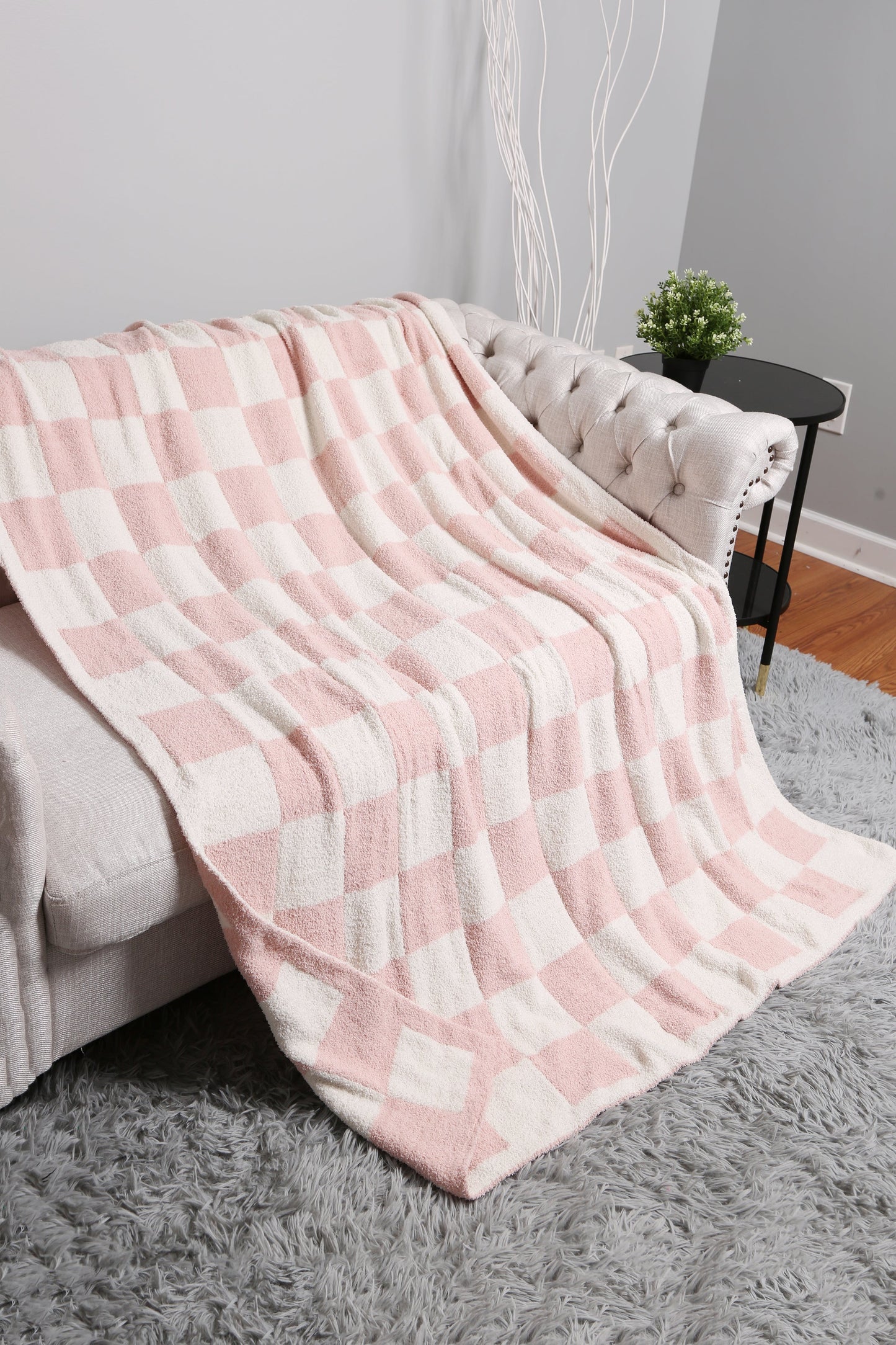 Geruite Luxe Fleece Deken – Zachte Checkered Throw voor Bank & Bed