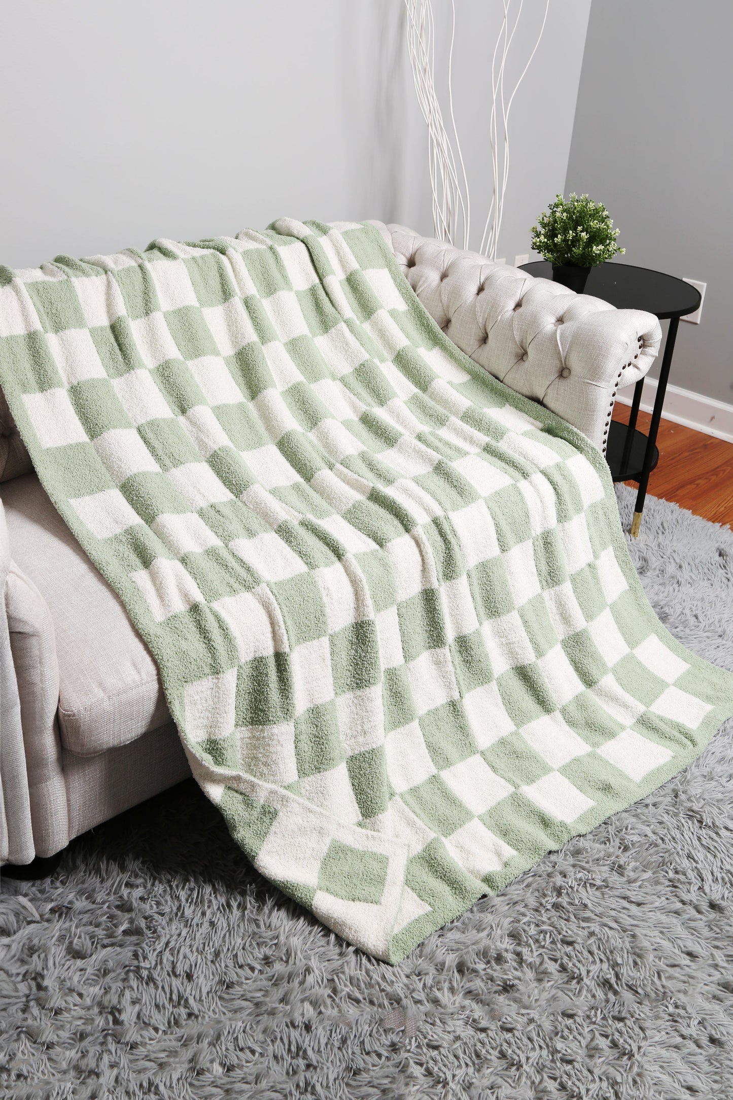 Geruite Luxe Fleece Deken – Zachte Checkered Throw voor Bank & Bed
