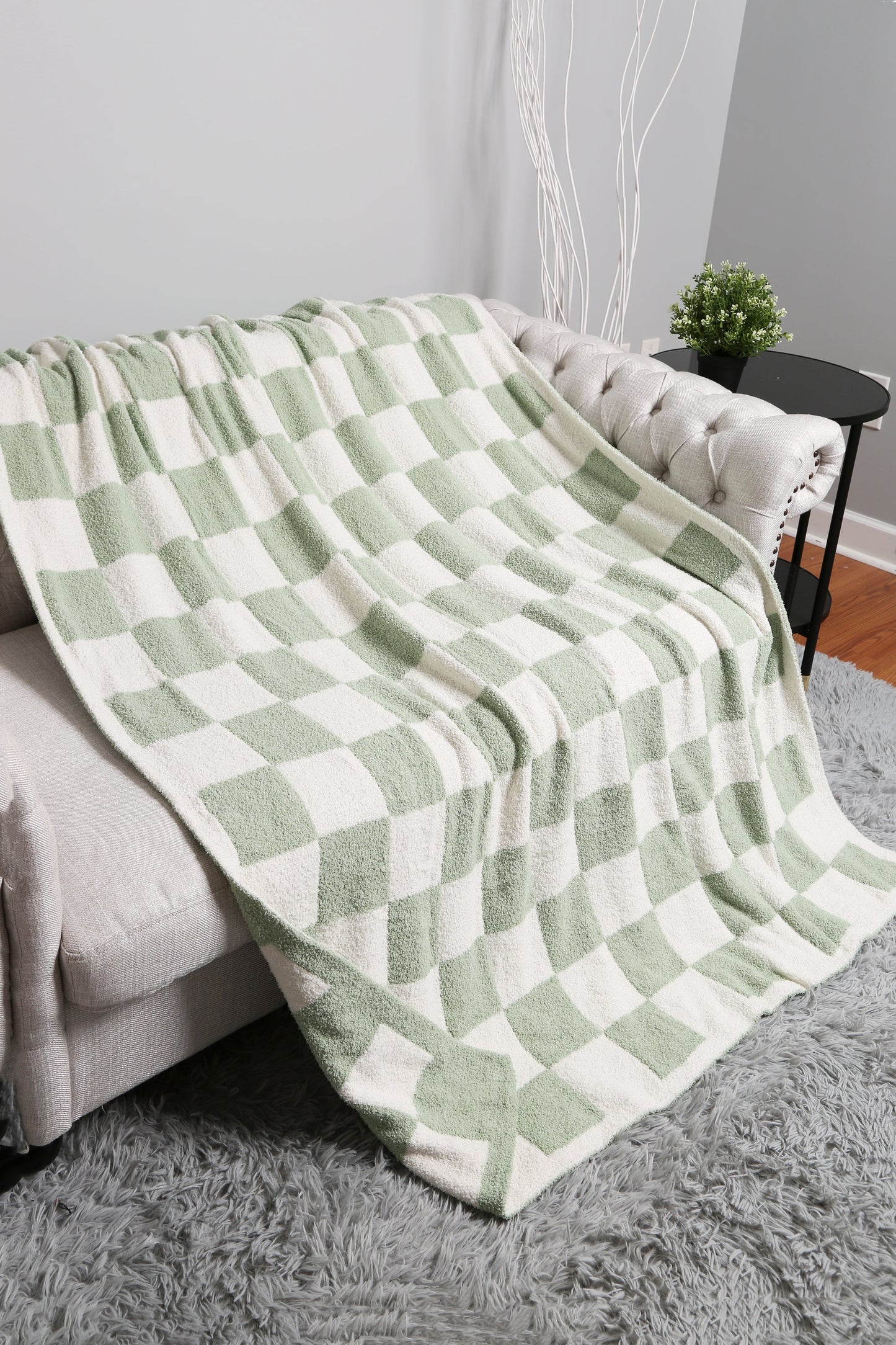 Geruite Luxe Fleece Deken – Zachte Checkered Throw voor Bank & Bed