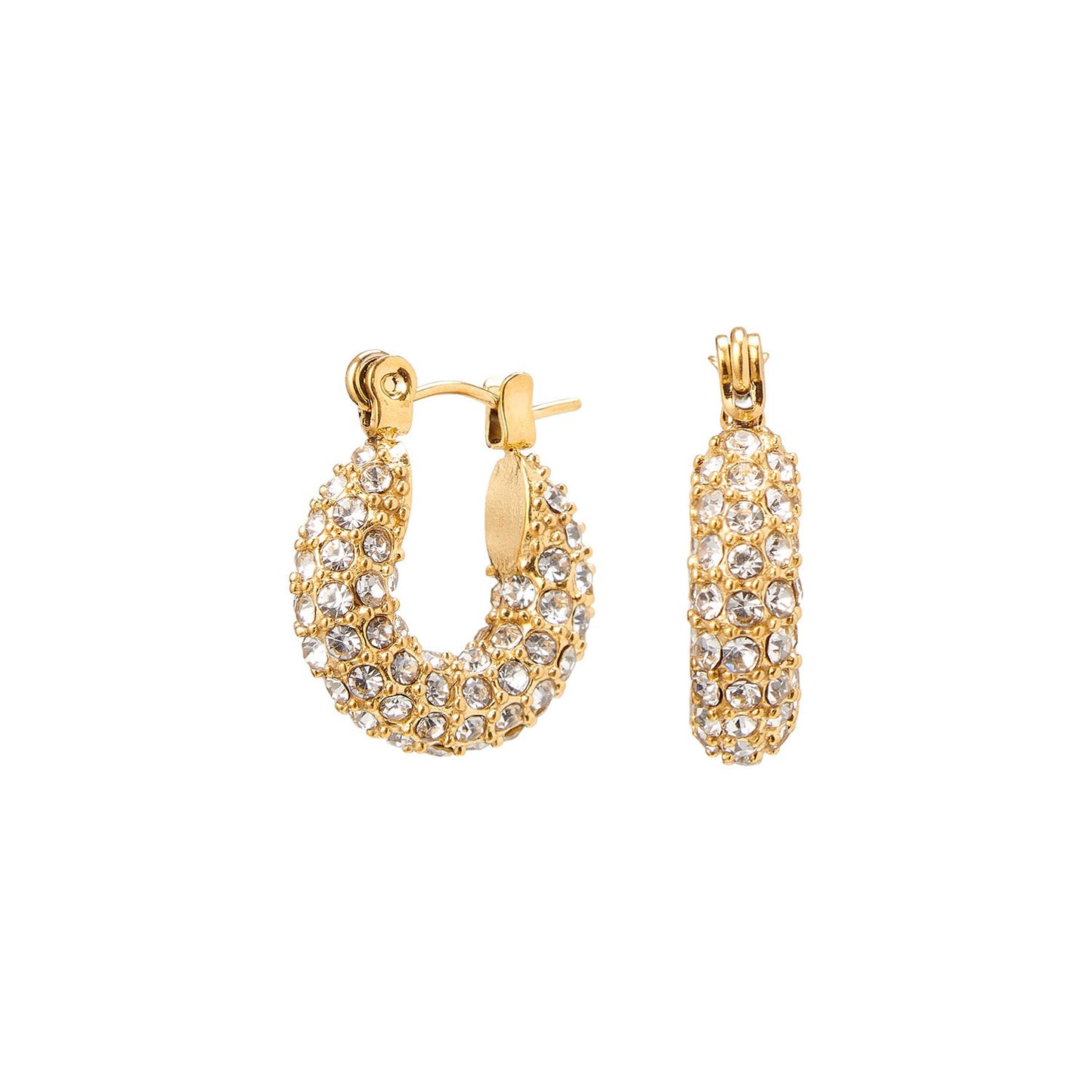 Goudkleurige Strass Hoops – Luxe Oorbellen met Kristallen