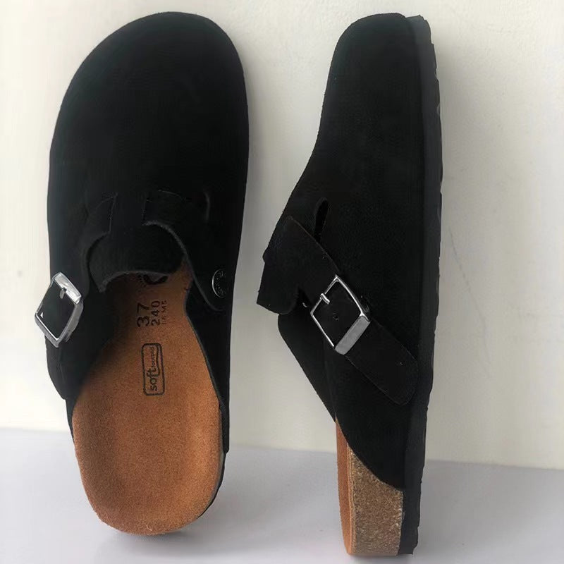 Unisex Suède Instappers met Gesp – Comfortabele Casual Slippers