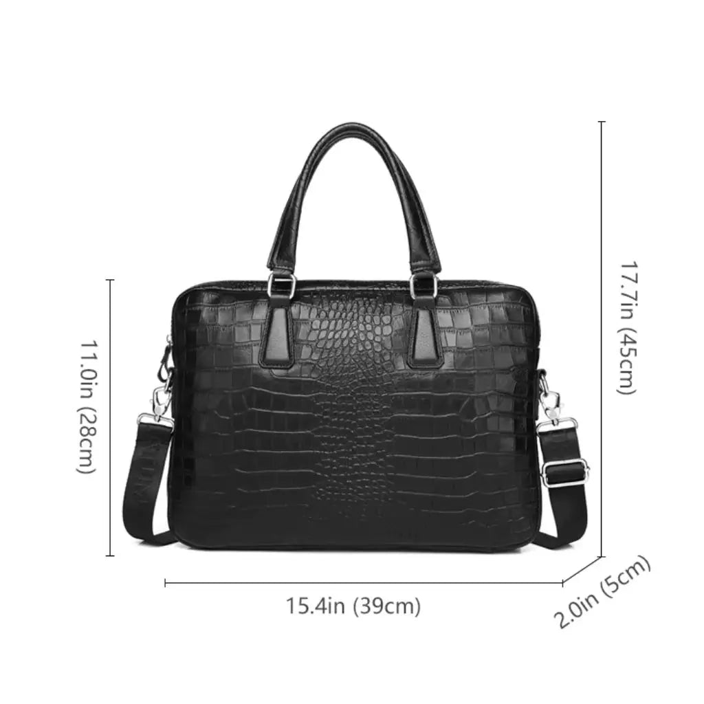 Leren laptoptas dames kroko 15.6 inch – Stijlvol & duurzaam